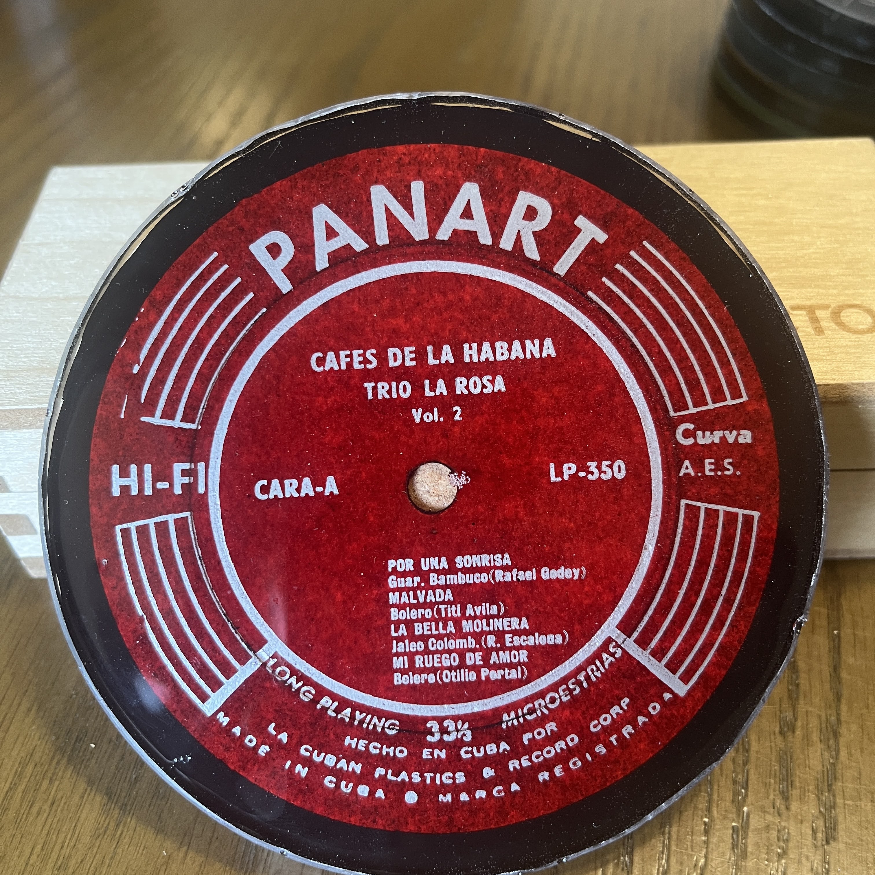 Handmade Vintage Vinyl Record Label Resin Coaster - Carl Smith