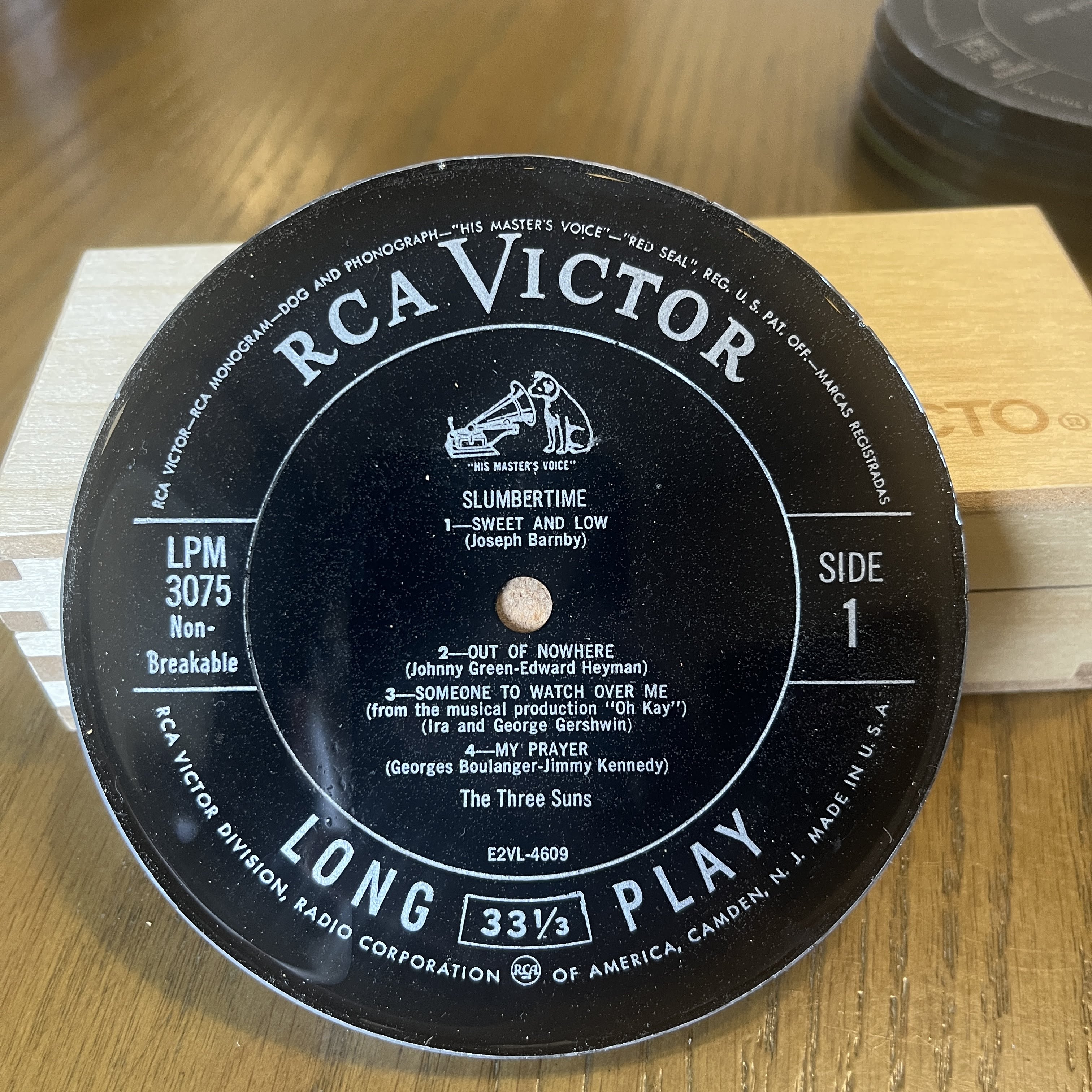 Handmade Vintage Vinyl Record Label Resin Coaster - The Three Suns