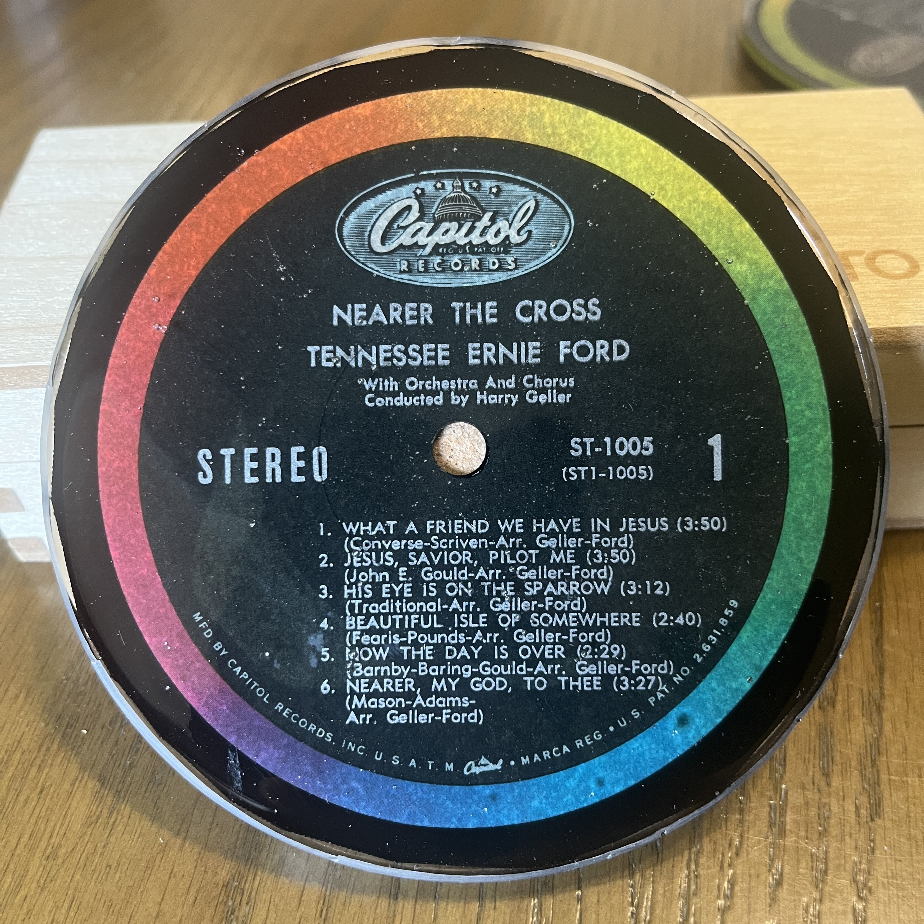Handmade Vintage Vinyl Record Label Resin Coaster - Tennessee Ernie Ford