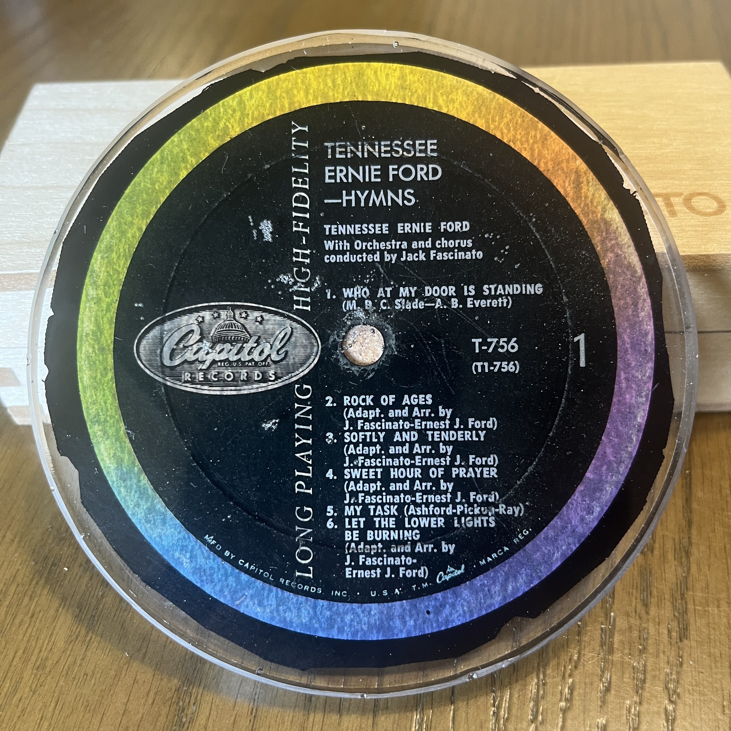 Handmade Vintage Vinyl Record Label Resin Coaster - Tennessee Ernie Ford