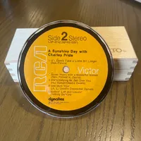 Handmade Vintage Vinyl Record Label Resin Coaster - Charley Pride