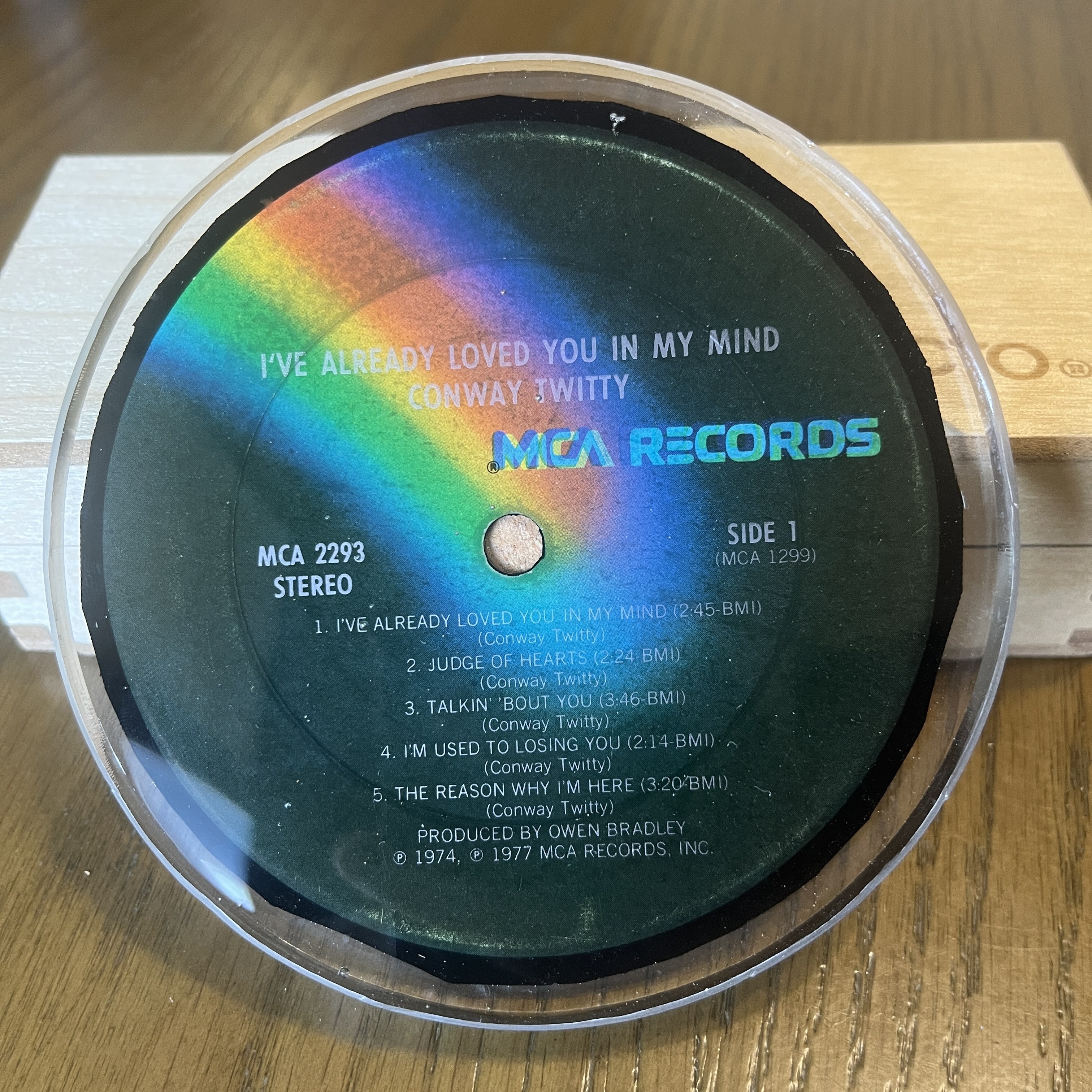 Handmade Vintage Vinyl Record Label Resin Coaster - Conway Twitty