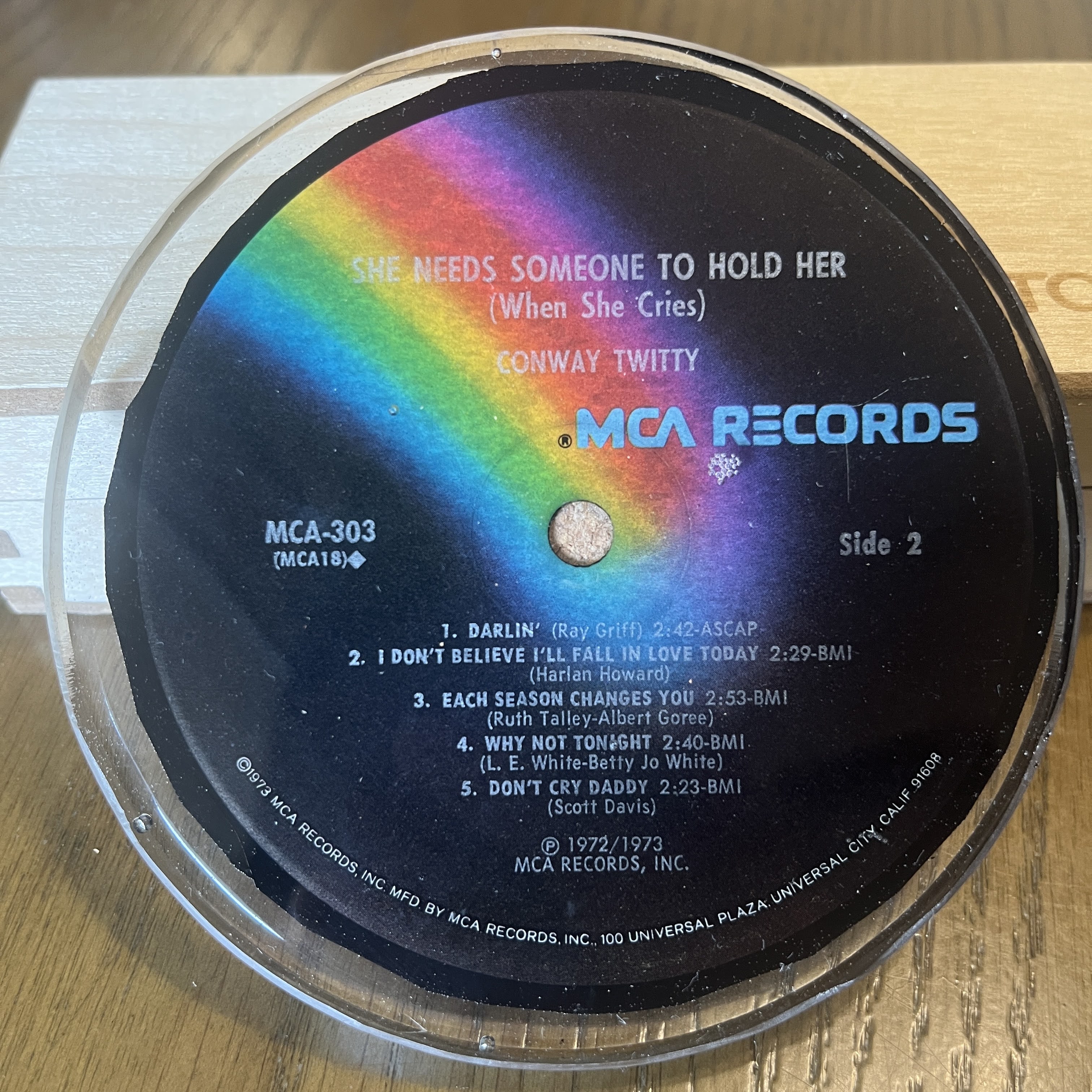 Handmade Vintage Vinyl Record Label Resin Coaster - Conway Twitty