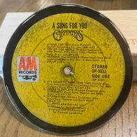 Handmade Vintage Vinyl Record Label Resin Coaster - Carpenters