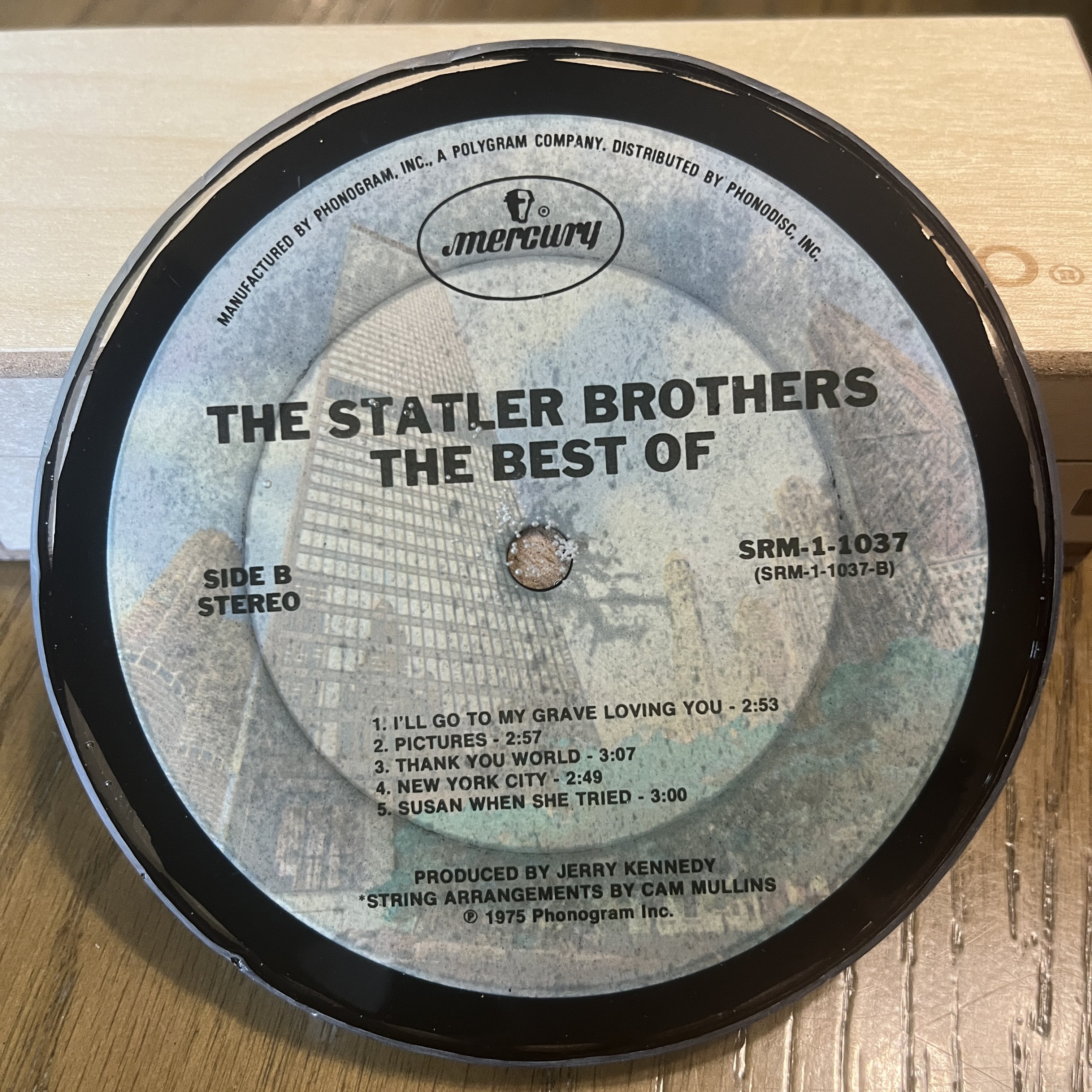 Handmade Vintage Vinyl Record Label Resin Coaster - The Moody Blues