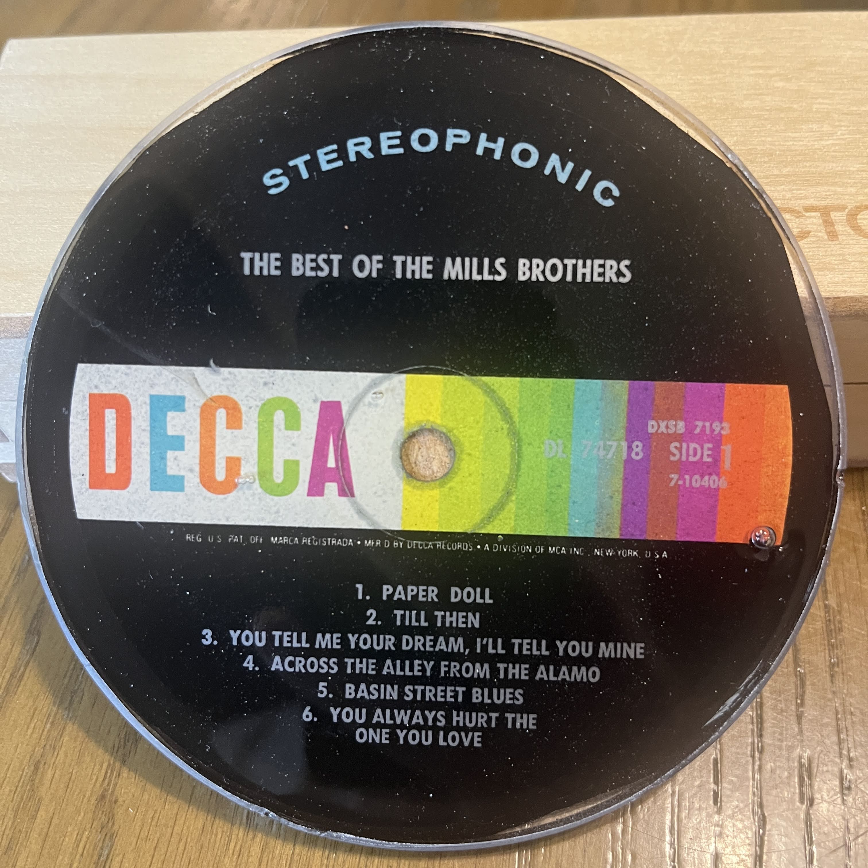 Handmade Vintage Vinyl Record Label Resin Coaster
