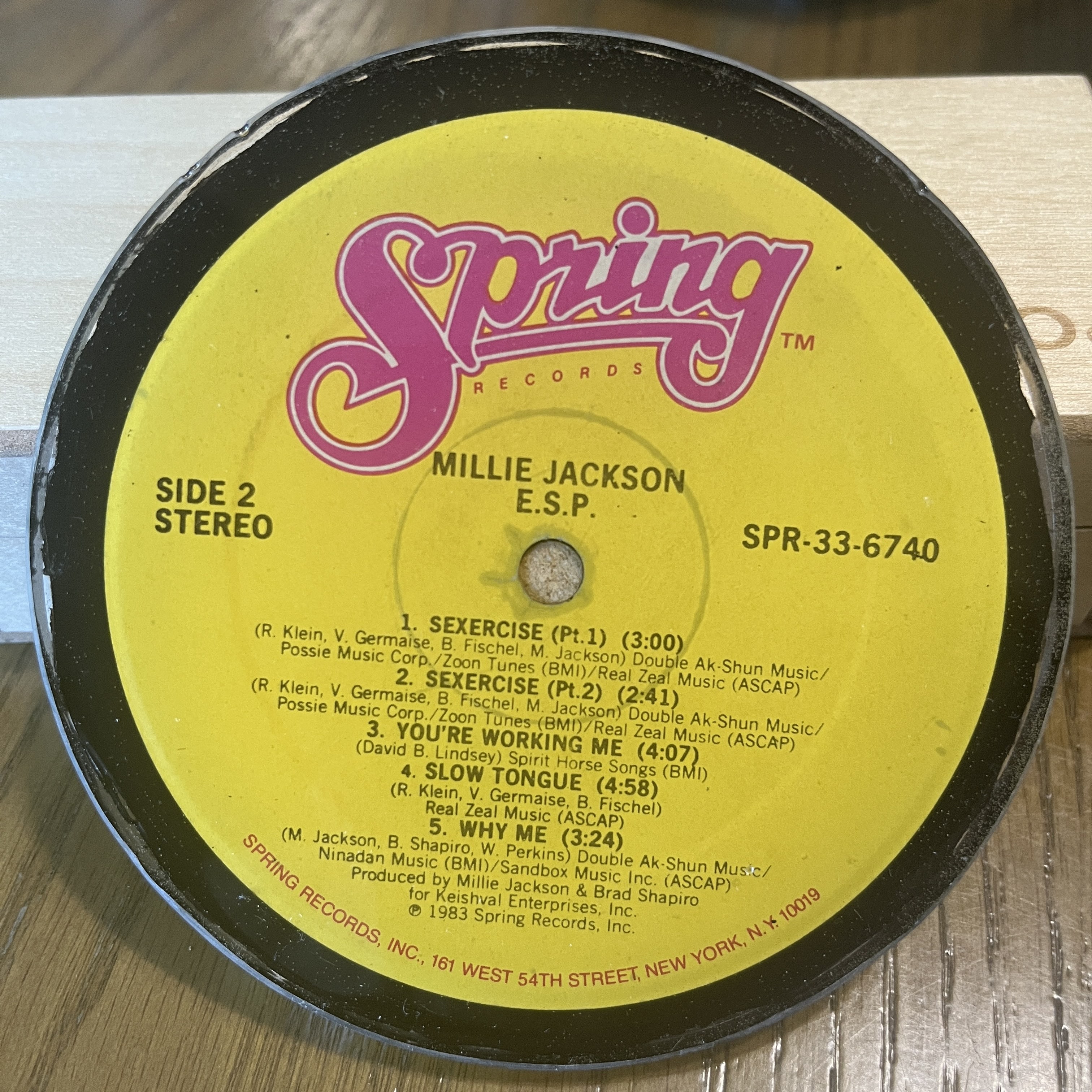 Handmade Vintage Vinyl Record Label Resin Coaster - Millie Jackson