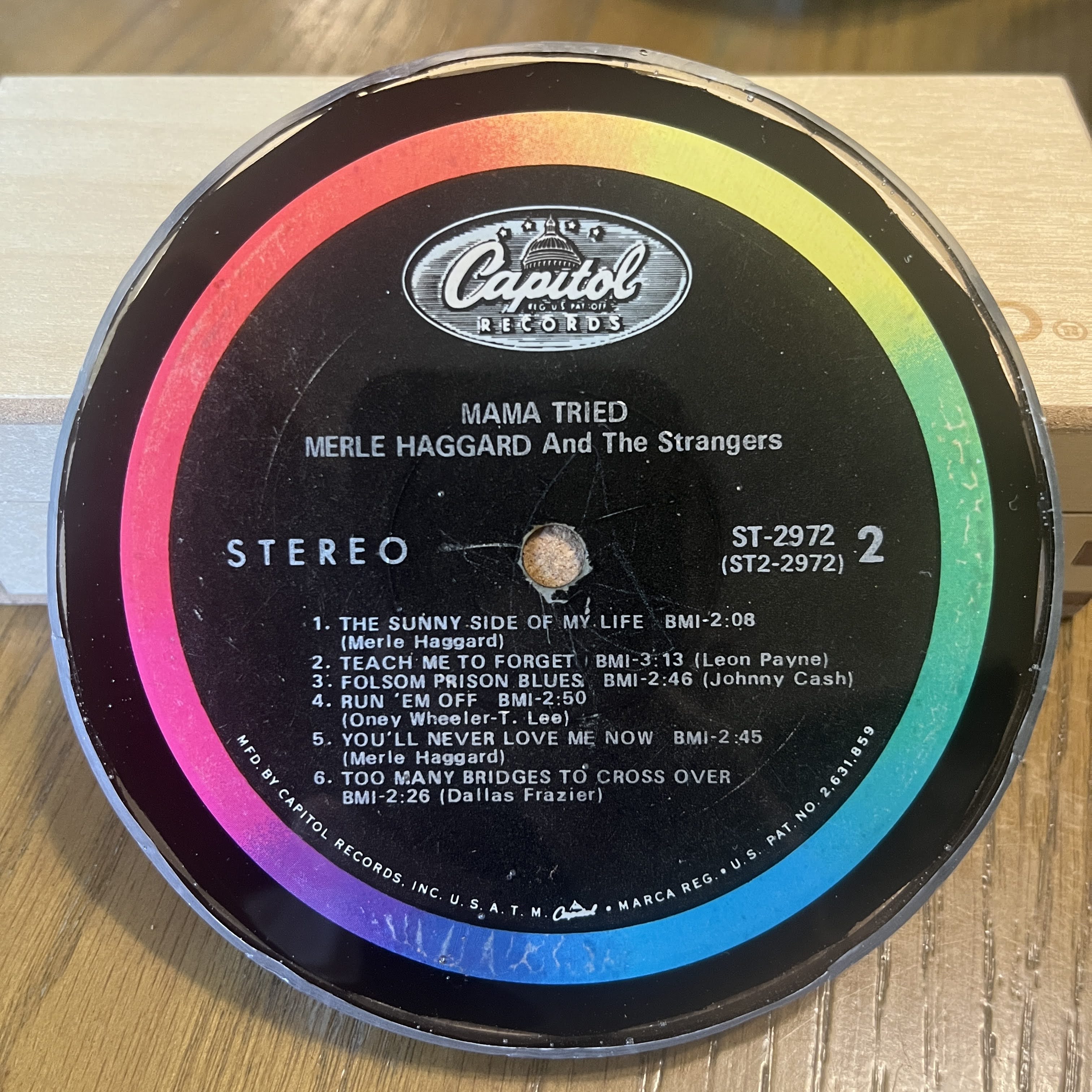 Handmade Vintage Vinyl Record Label Resin Coaster - Mama Tried