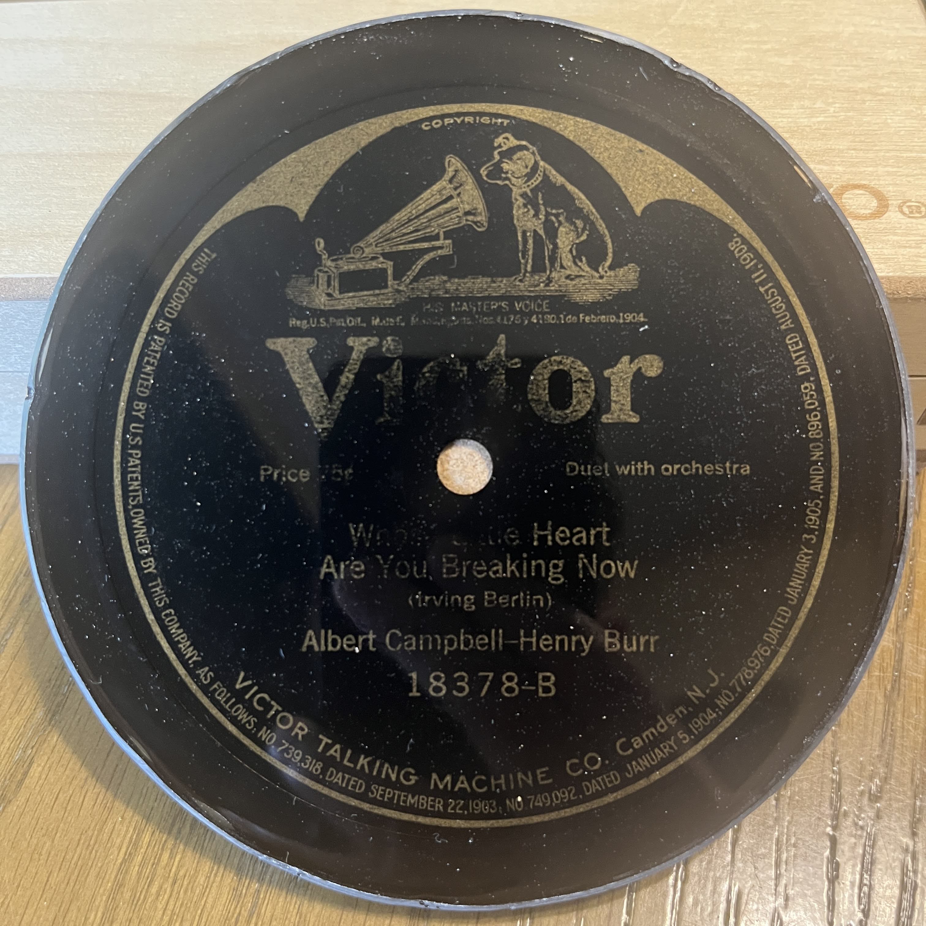 Handmade Vintage Vinyl Record Label Resin Coaster - Albert Campbell-Henry Burr