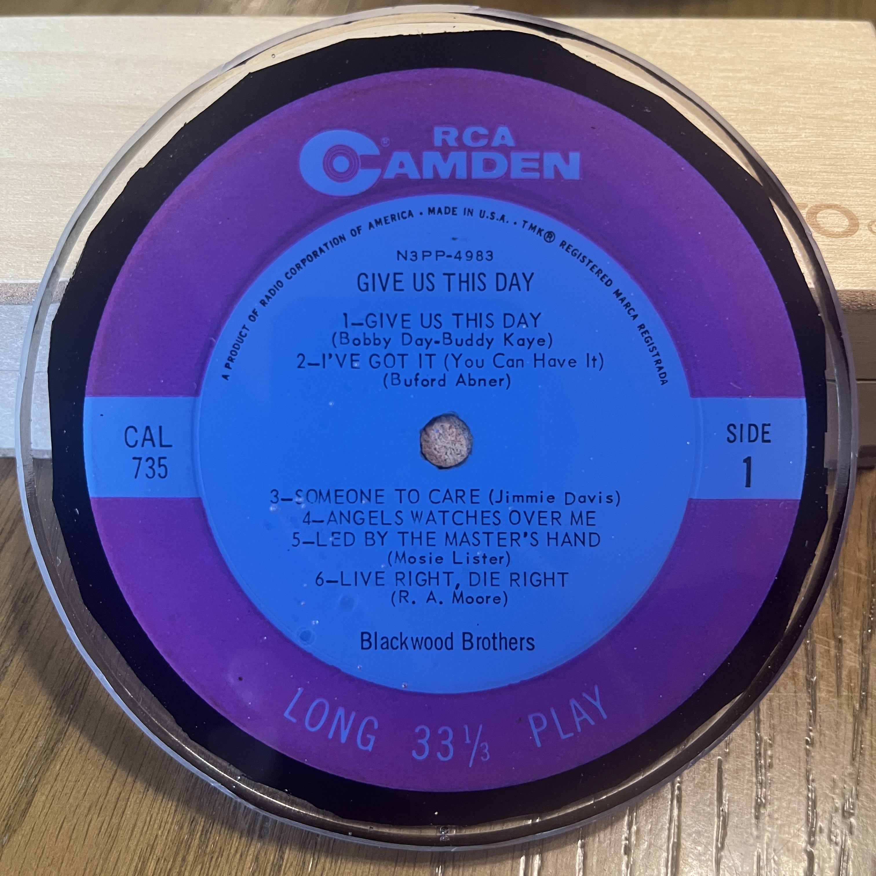 Handmade Vintage Vinyl Record Label Resin Coaster - Blackwood Brothers