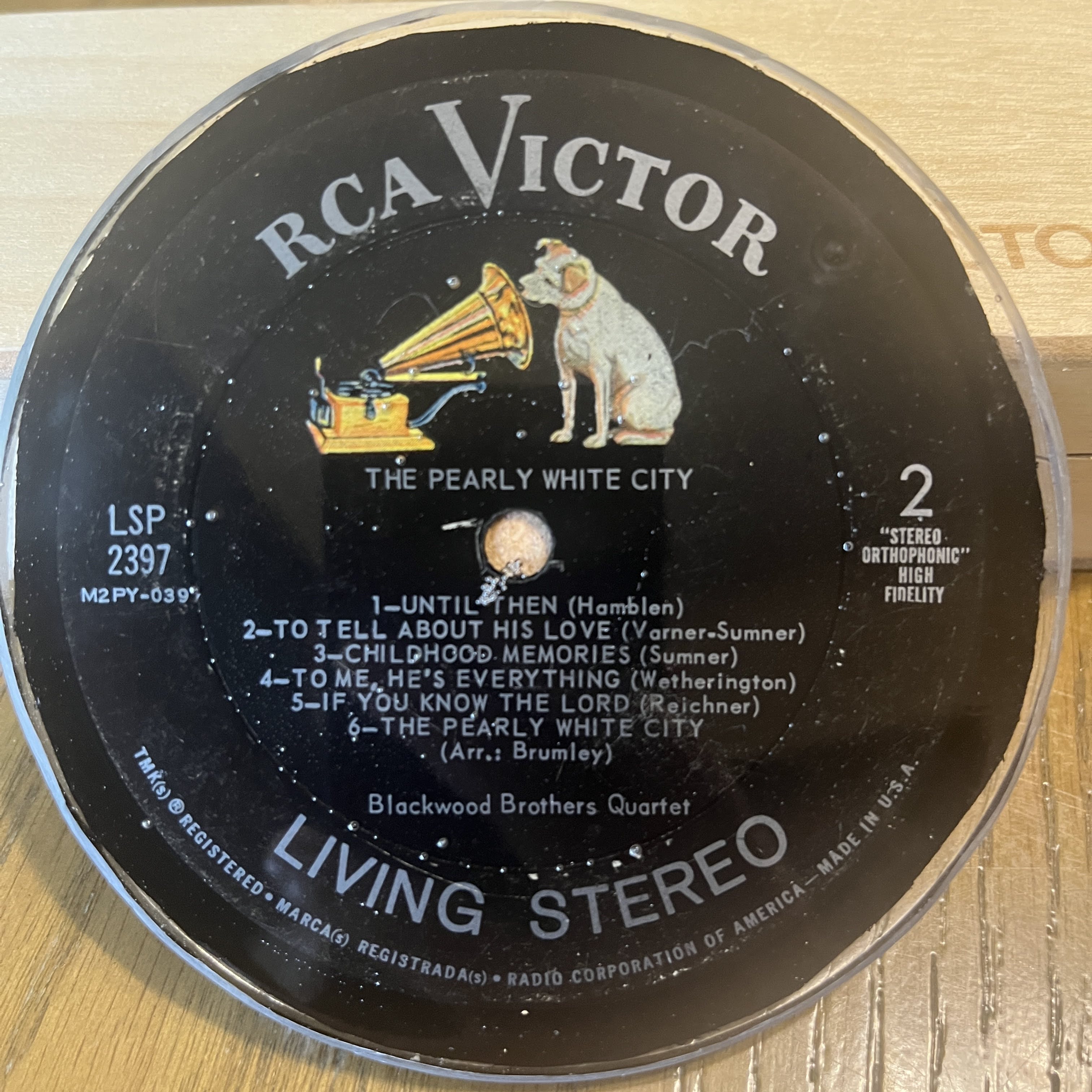 Handmade Vintage Vinyl Record Label Resin Coaster - Blackwood Brothers Quartet