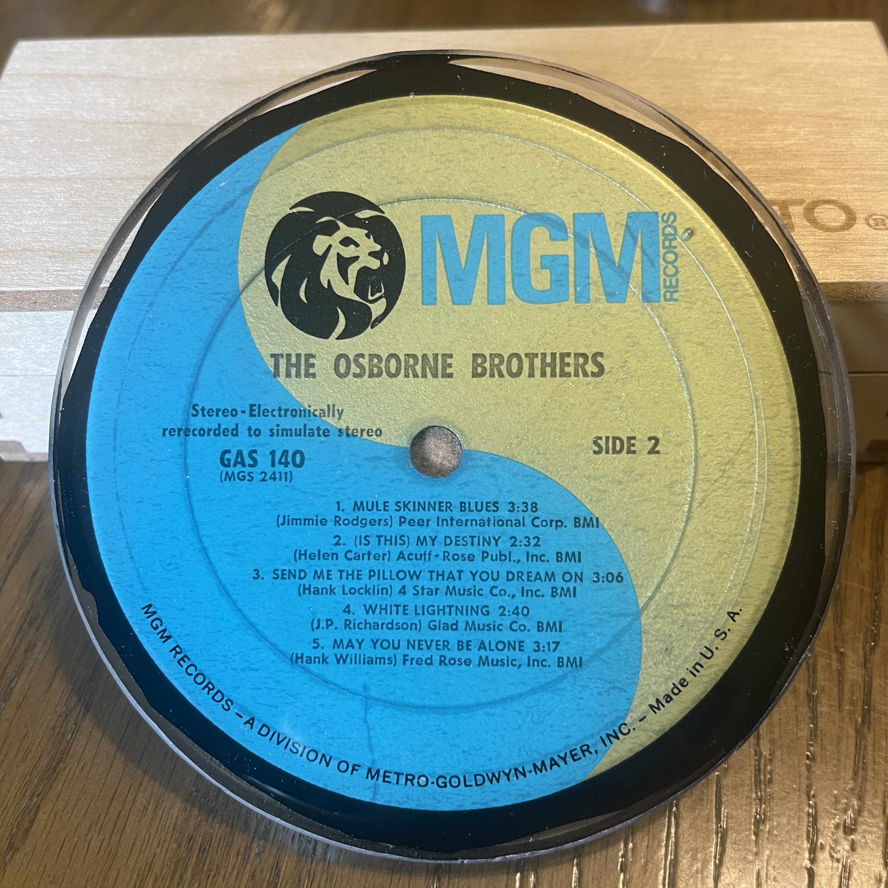 Handmade Vintage Vinyl Record Label Resin Coaster - The Osborne Brothers