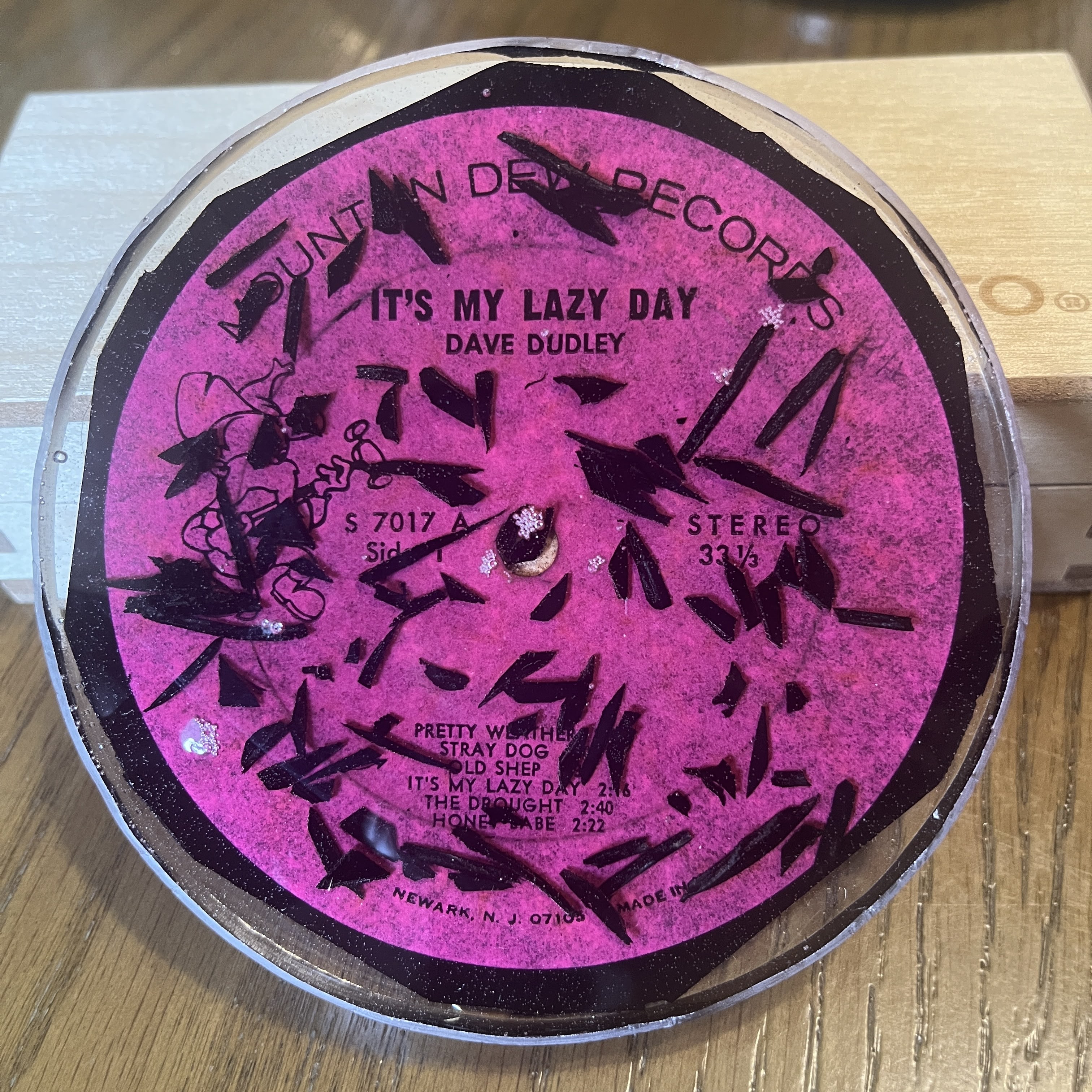 Handmade Vintage Vinyl Record Label Resin Coaster