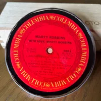 Handmade Vintage Vinyl Record Label Resin Coaster - Marty Robbins