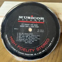 Handmade Vintage Vinyl Record Label Resin Coaster - George Jones & Gene Pitney