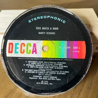 Handmade Vintage Vinyl Record Label Resin Coaster - Marty Robbins