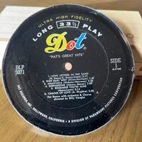 Handmade Vintage Vinyl Record Label Resin Coaster - Pat's Great Hits