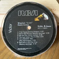 Handmade Vintage Vinyl Record Label Resin Coaster - Waylon Jennings