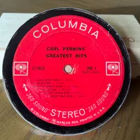 Handmade Vintage Vinyl Record Label Resin Coaster - Carl Perkins