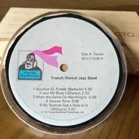 Handmade Vintage Vinyl Record Label Resin Coaster - French Market Jazz Band