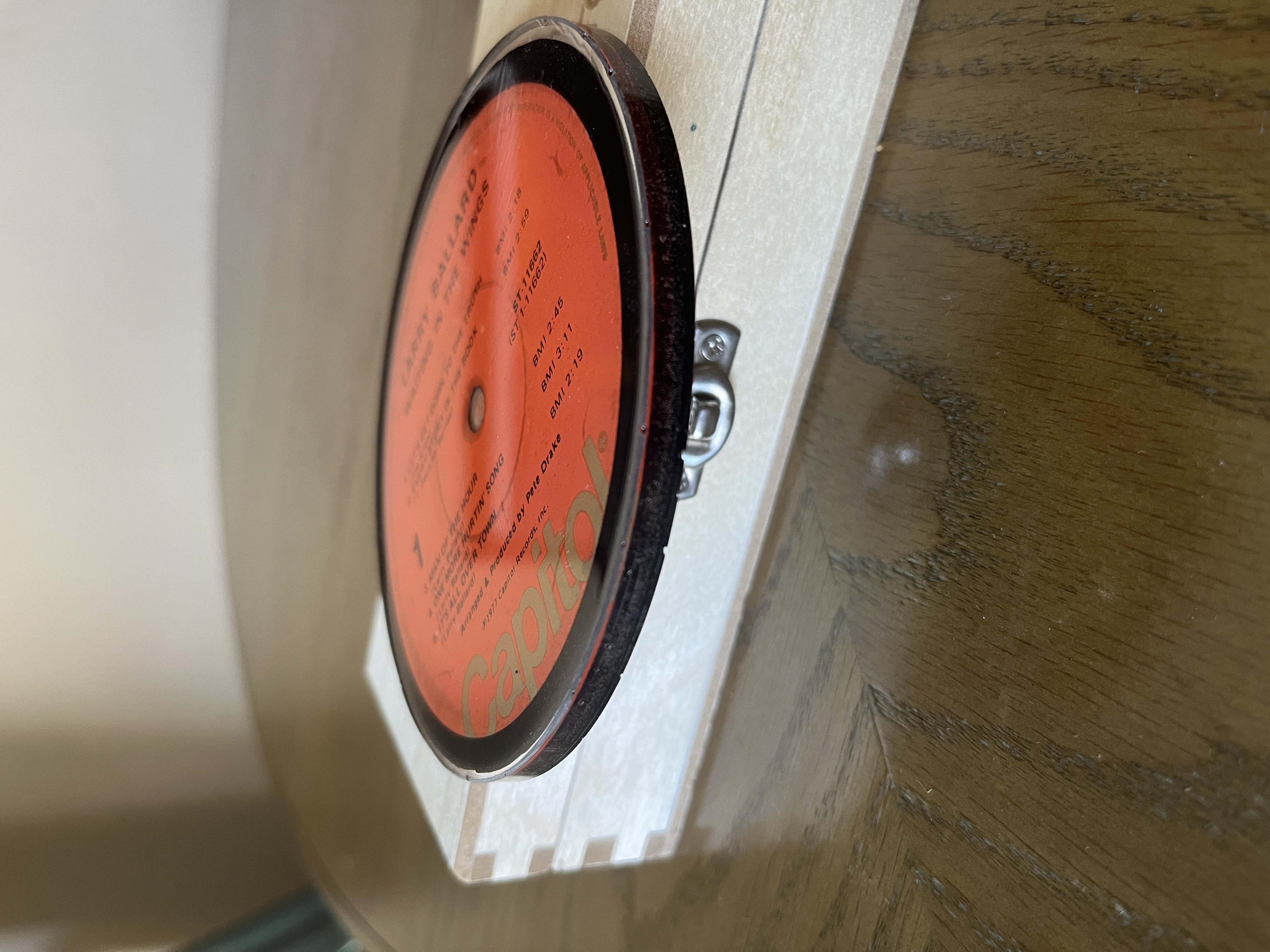 Handmade Vintage Vinyl Record Label Resin Coaster - Larry Ballard, The Wings — image 3