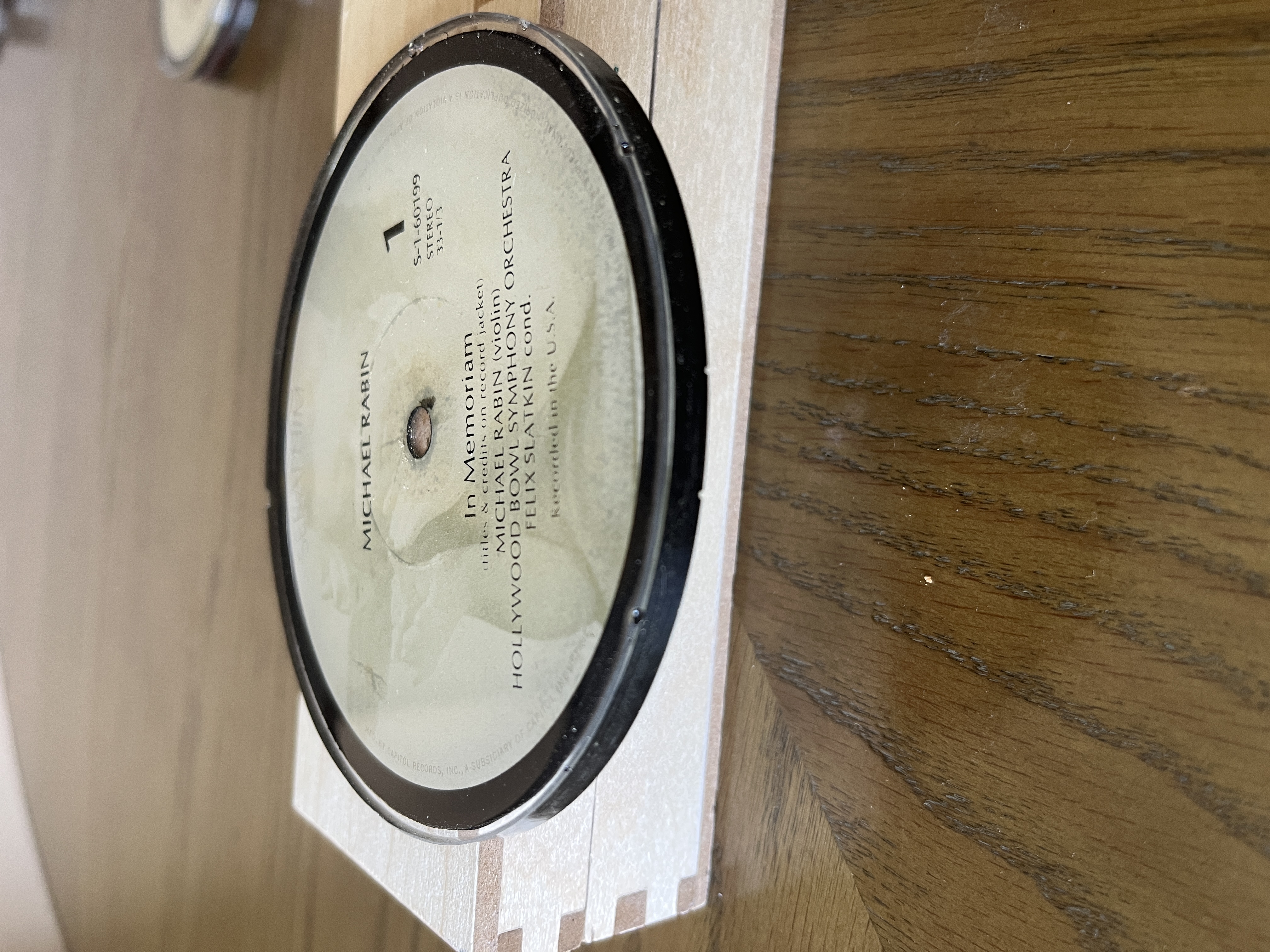 Handmade Vintage Vinyl Record Label Resin Coaster - Michael Rabin — image 2