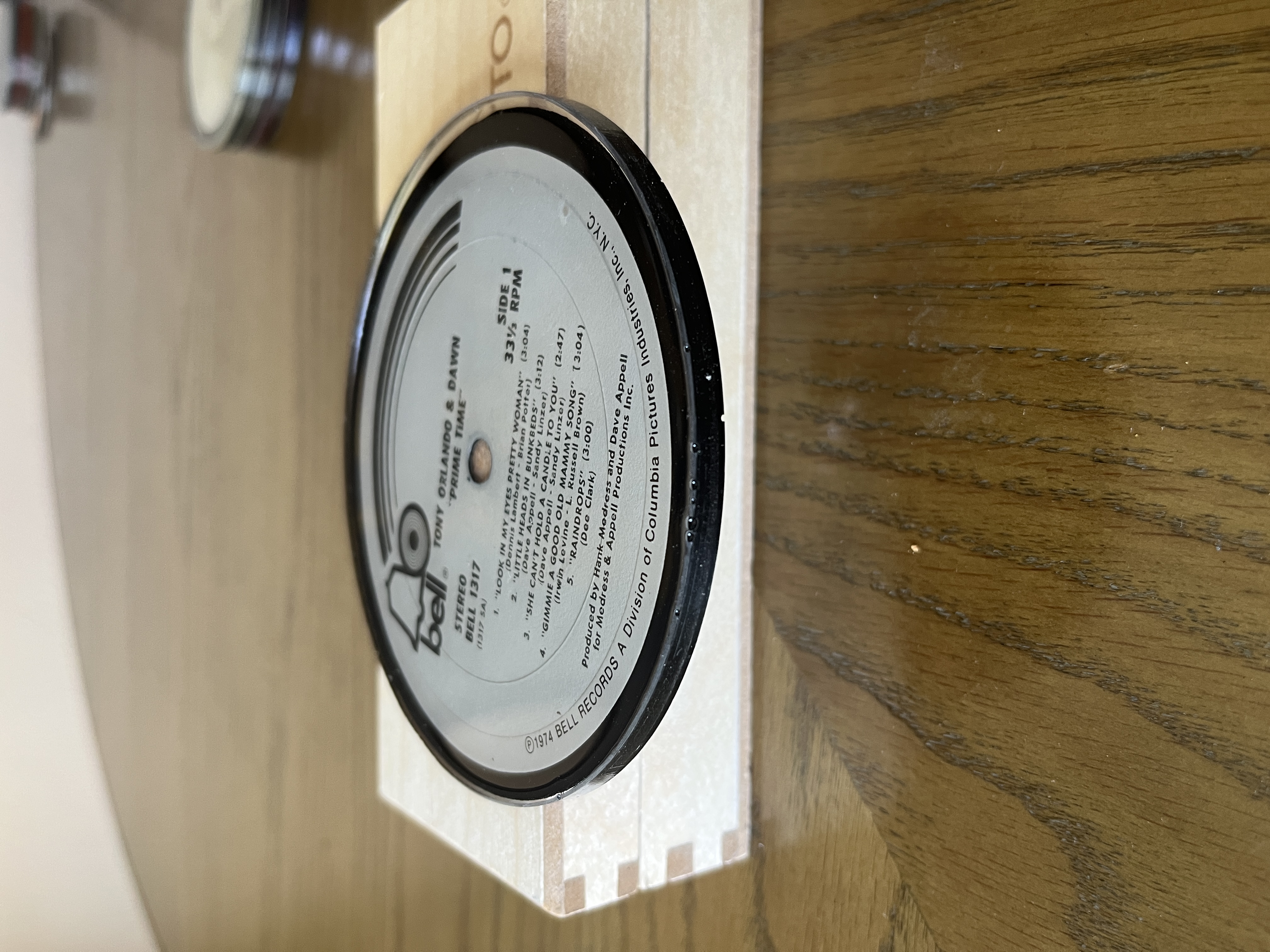 Handmade Vintage Vinyl Record Label Resin Coaster - Tony Orlando & Dawn — image 2