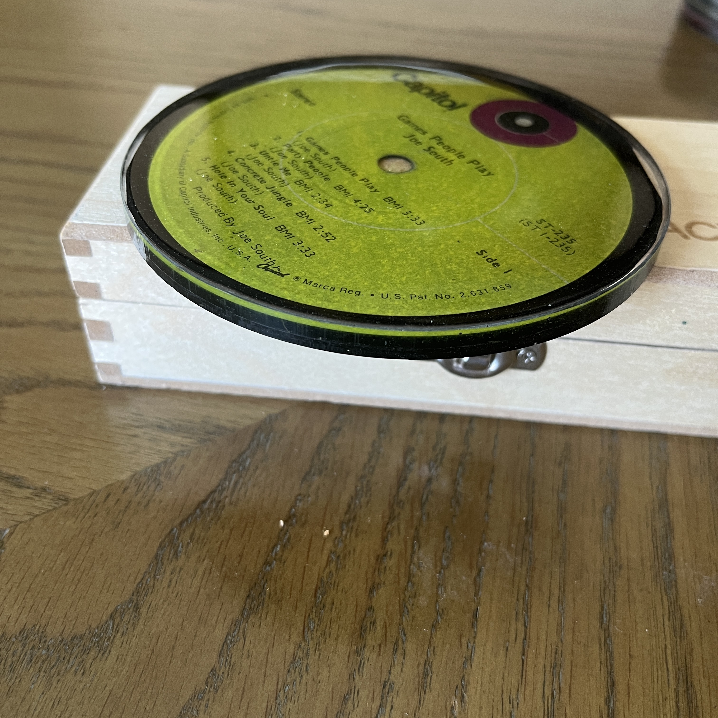 Handmade Vintage Vinyl Record Label Resin Coaster - Joe South — image 2