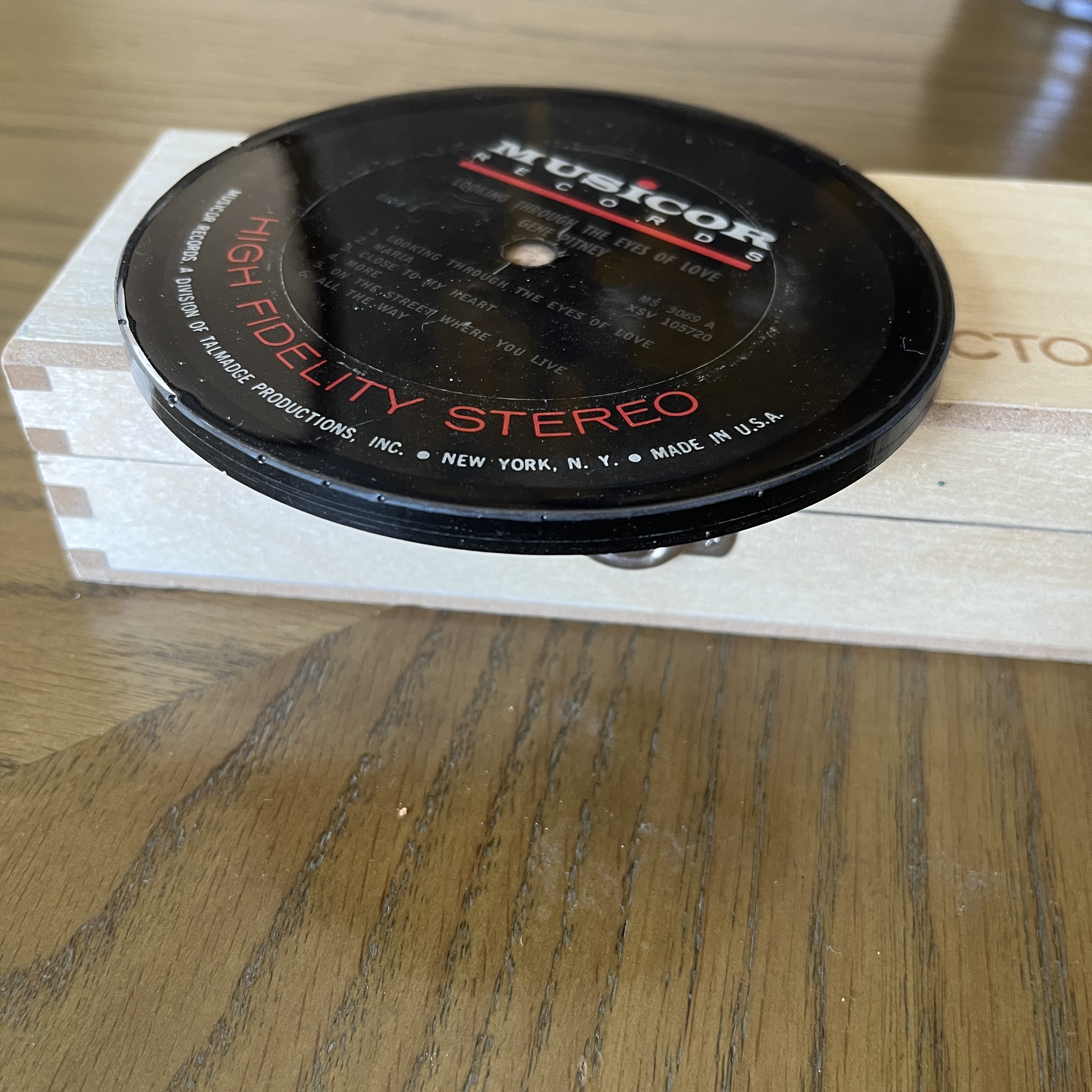 Handmade Vintage Vinyl Record Label Resin Coaster - Gene Pitney — image 2