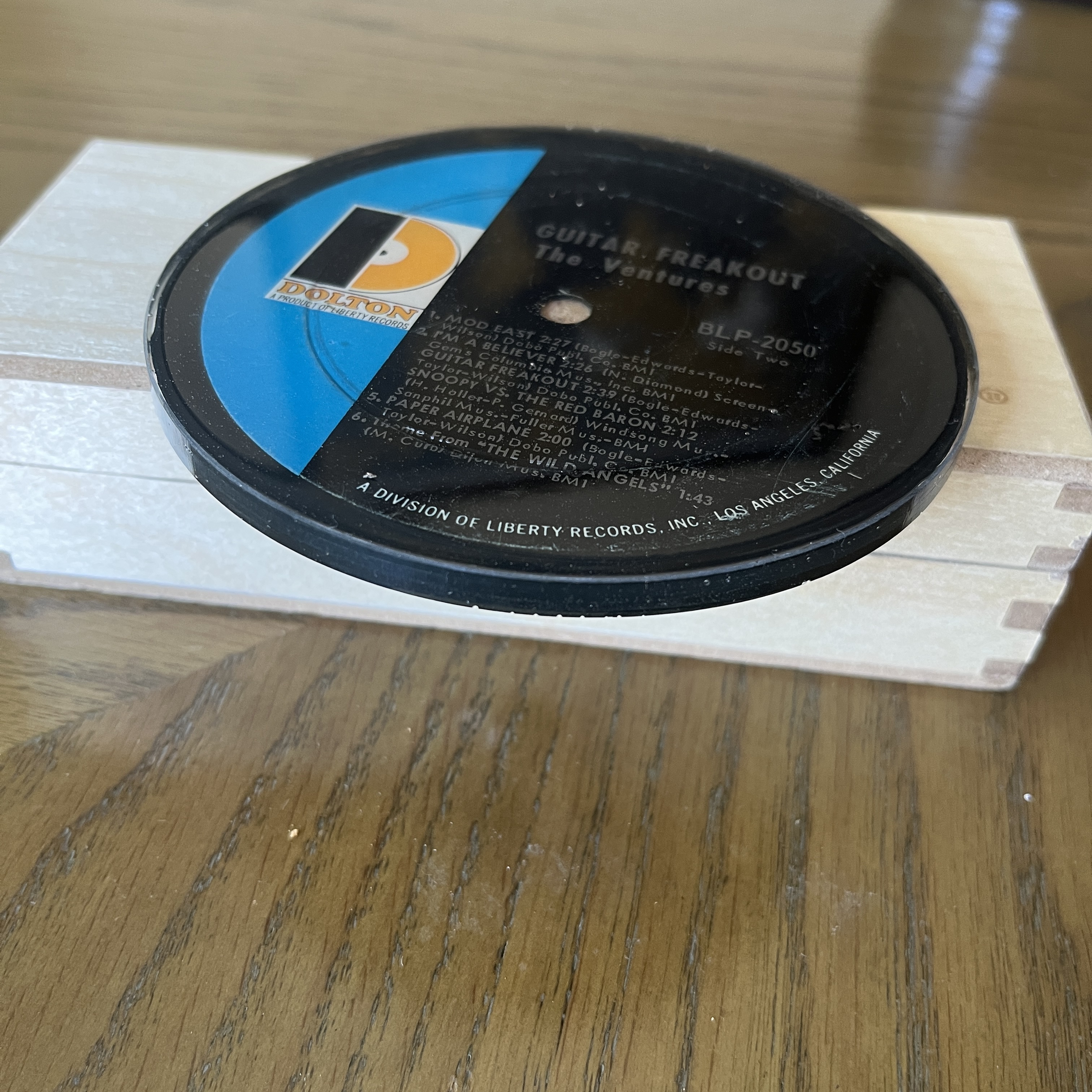 Handmade Vintage Vinyl Record Label Resin Coaster - The Ventures — image 2