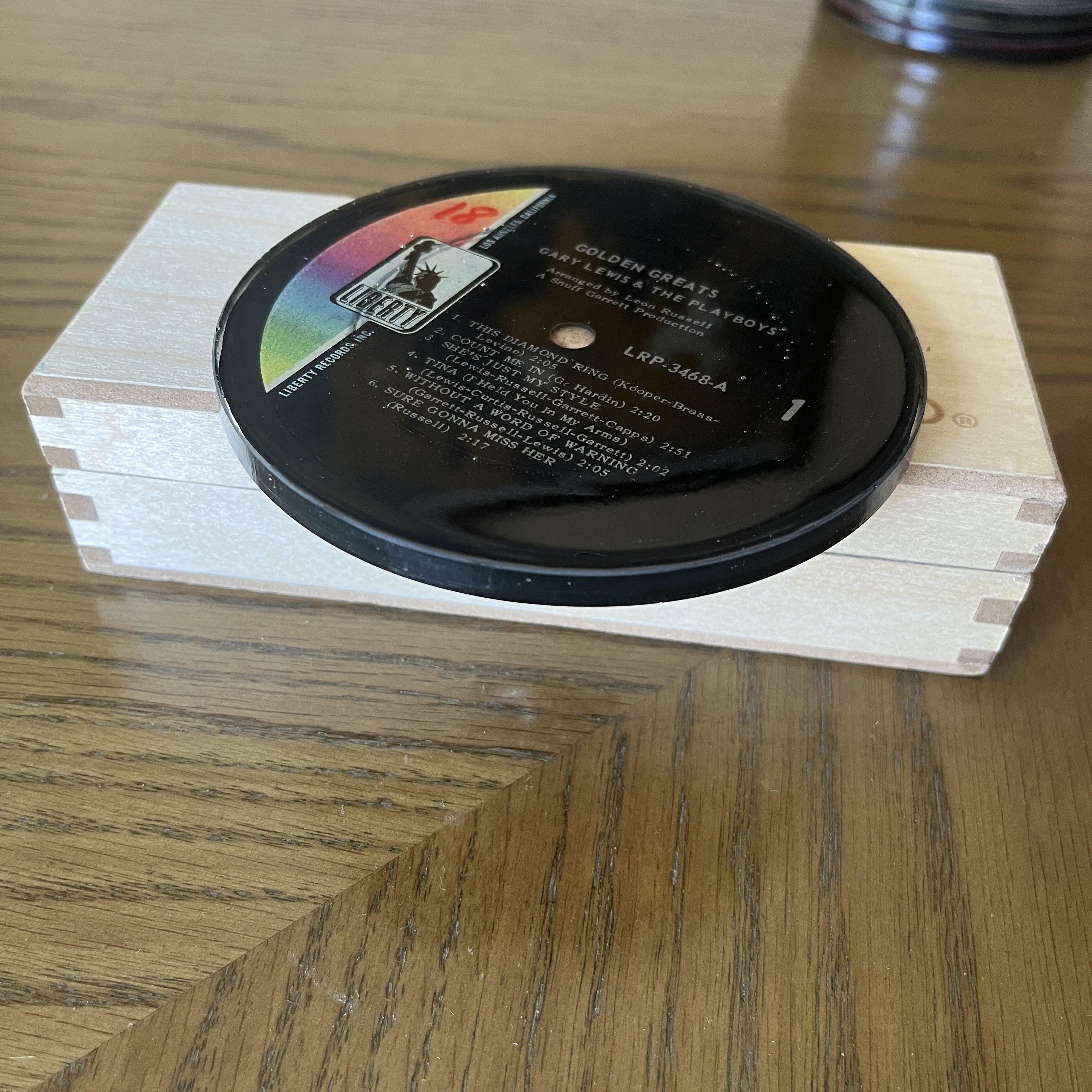 Handmade Vintage Vinyl Record Label Resin Coaster - Gary Lewis & The Playboys — image 2