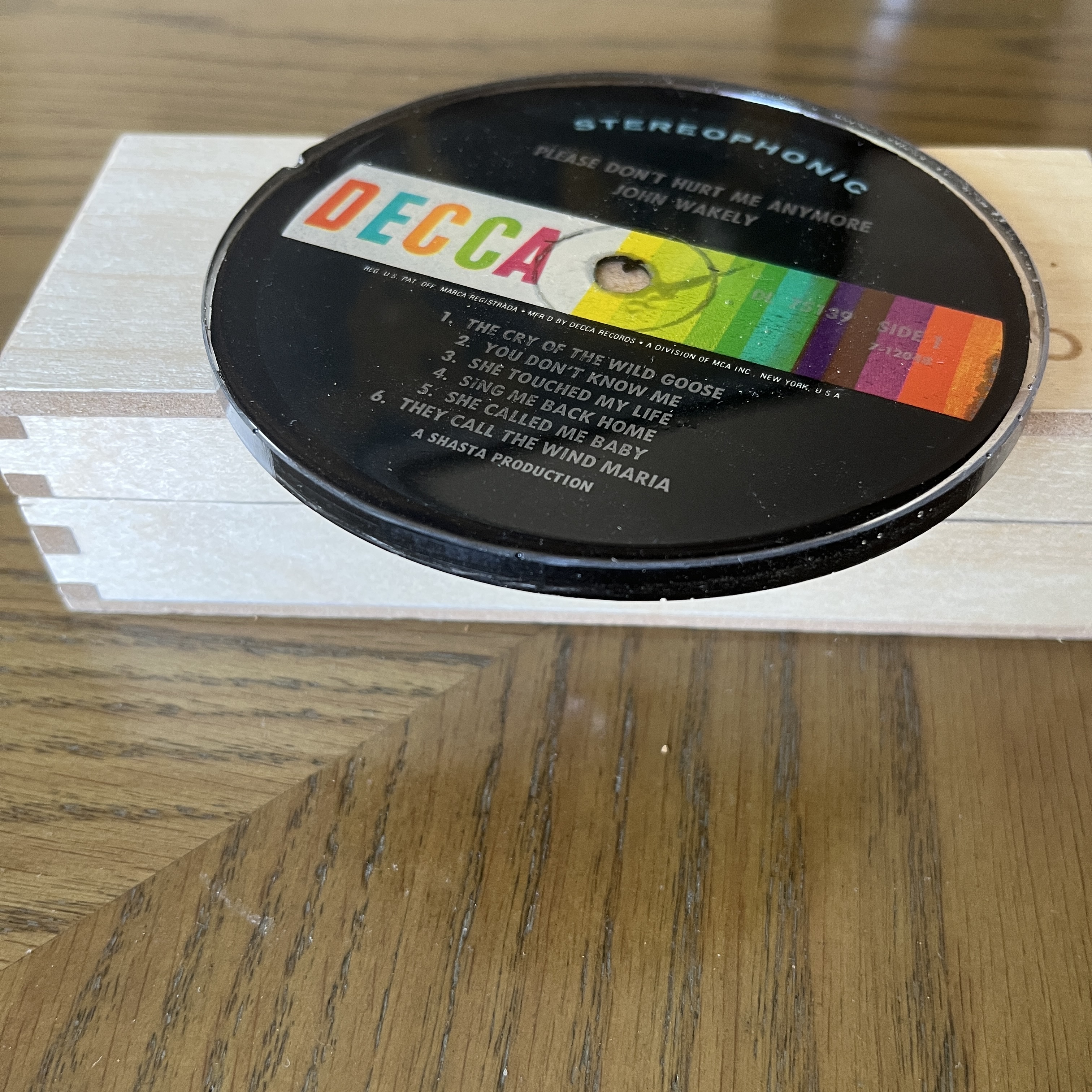 Handmade Vintage Vinyl Record Label Resin Coaster - John Wakely — image 2