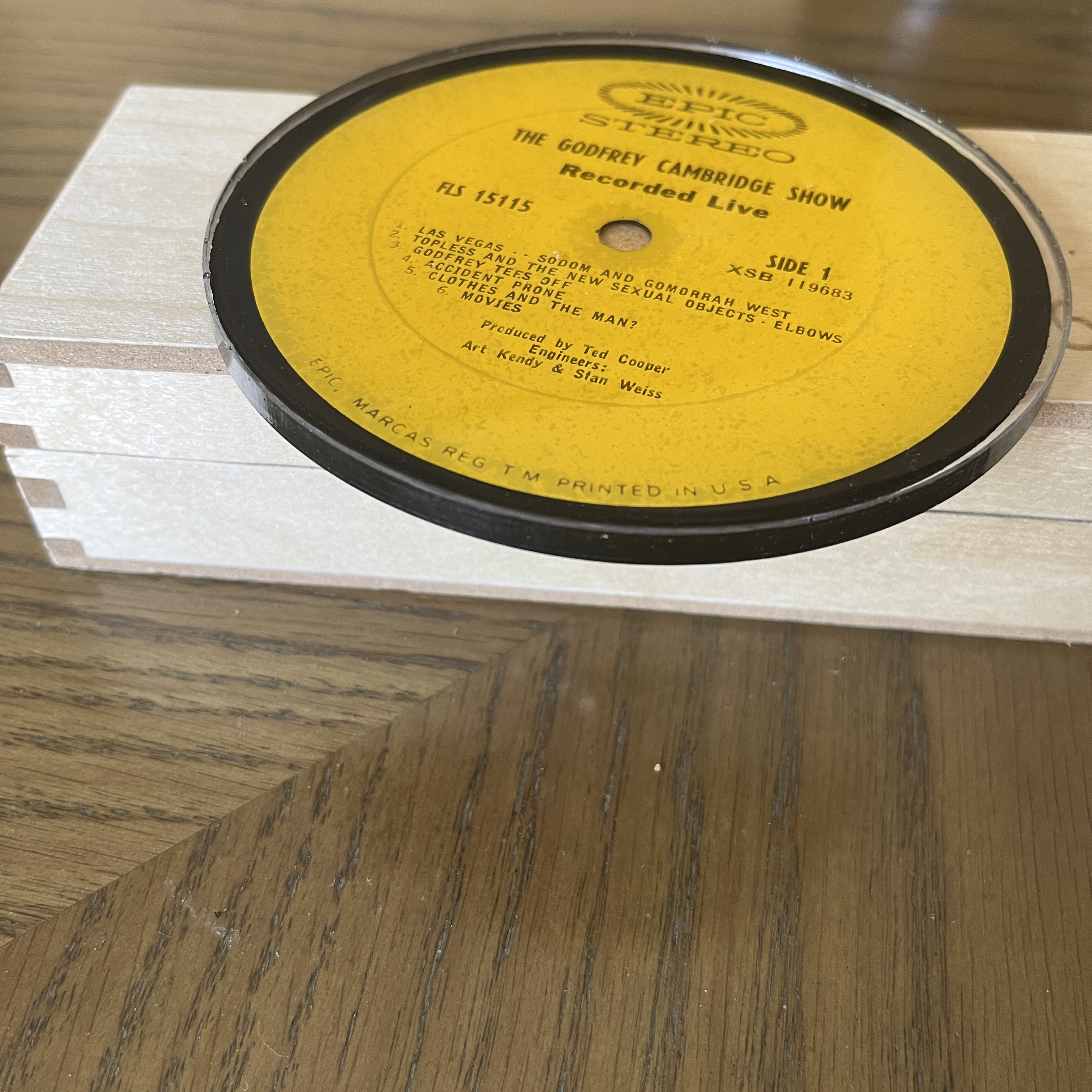 Handmade Vintage Vinyl Record Label Resin Coaster - Godfrey Cambridge — image 2