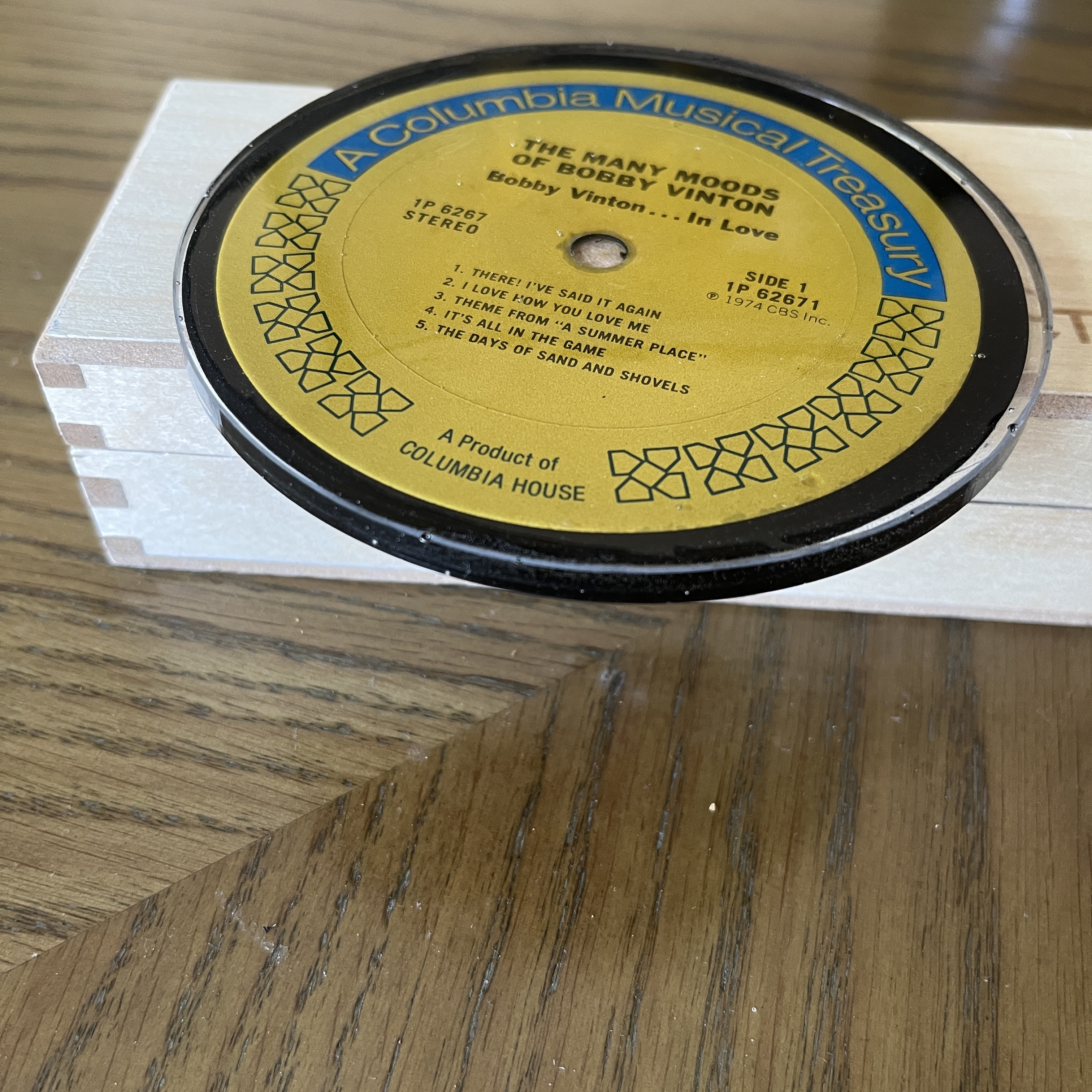 Handmade Vintage Vinyl Record Label Resin Coaster - Bobby Vinton — image 2