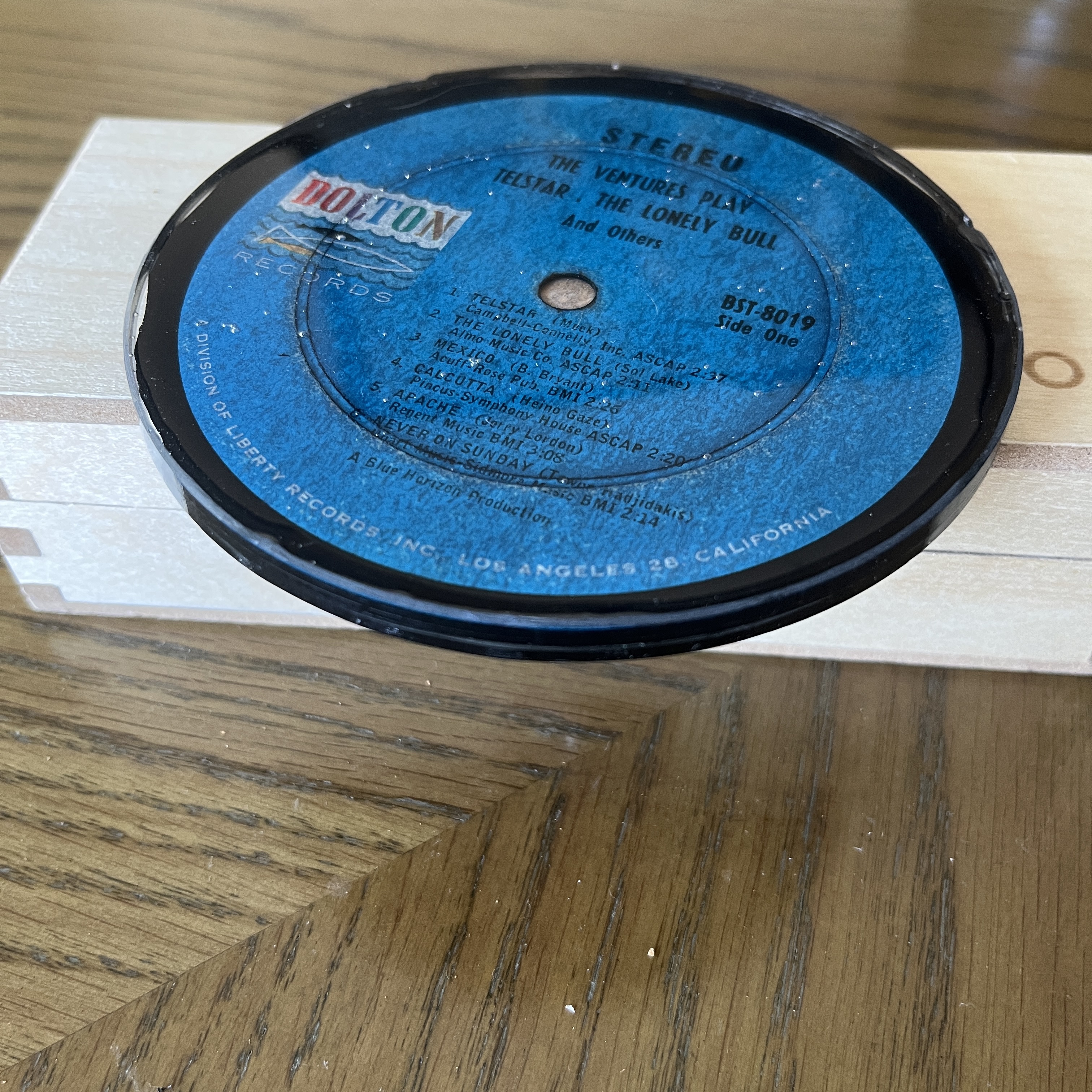 Handmade Vintage Vinyl Record Label Resin Coaster - The Ventures — image 2