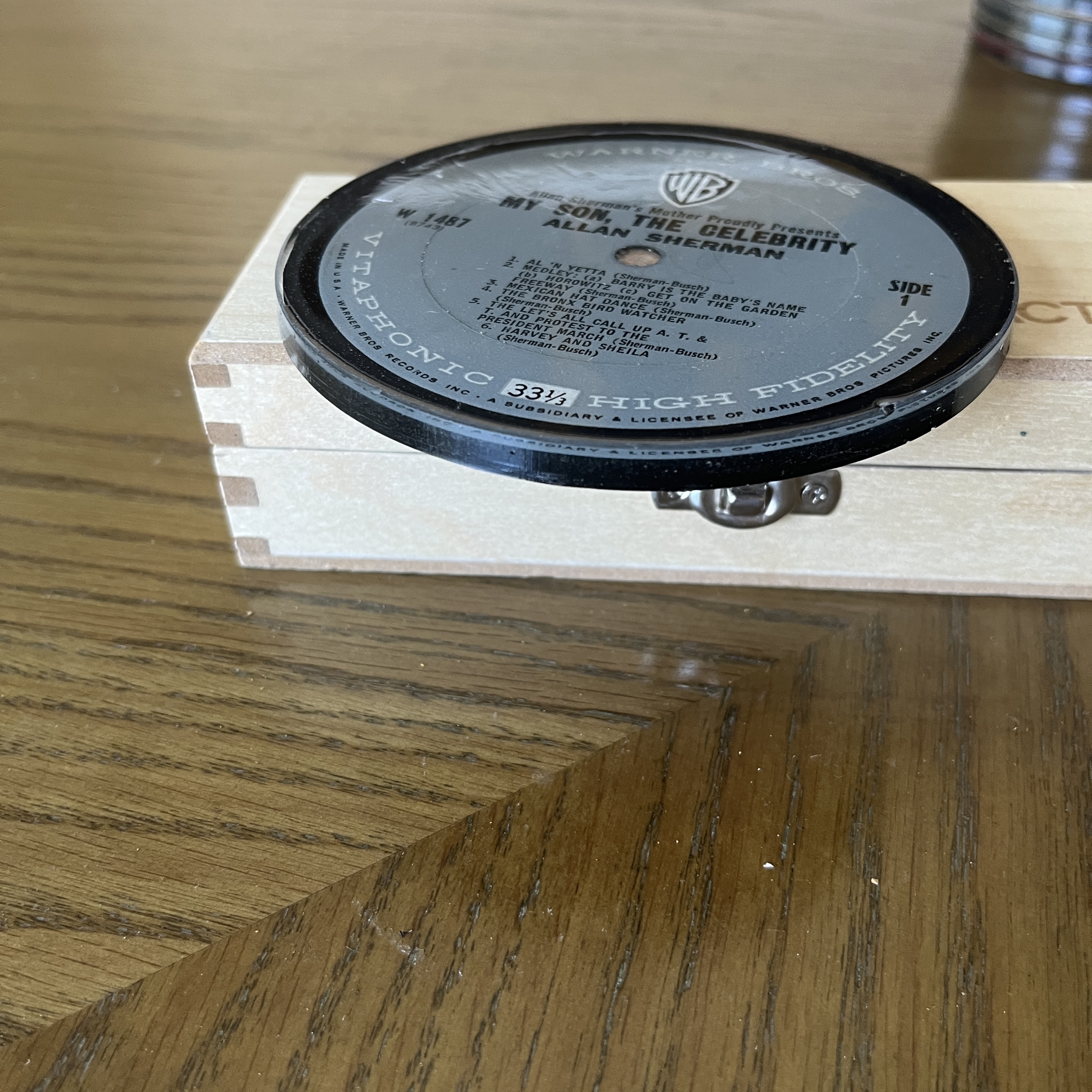 Handmade Vintage Vinyl Record Label Resin Coaster - Allan Sherman — image 2