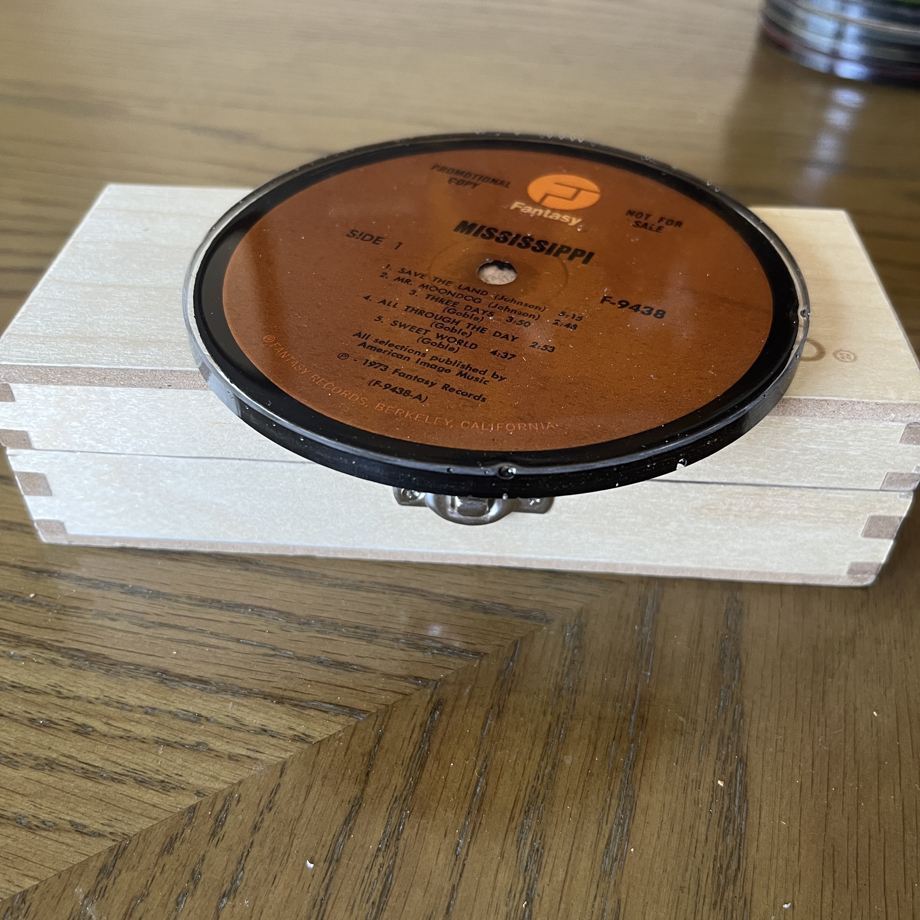 Handmade Vintage Vinyl Record Label Resin Coaster - Mississippi — image 2