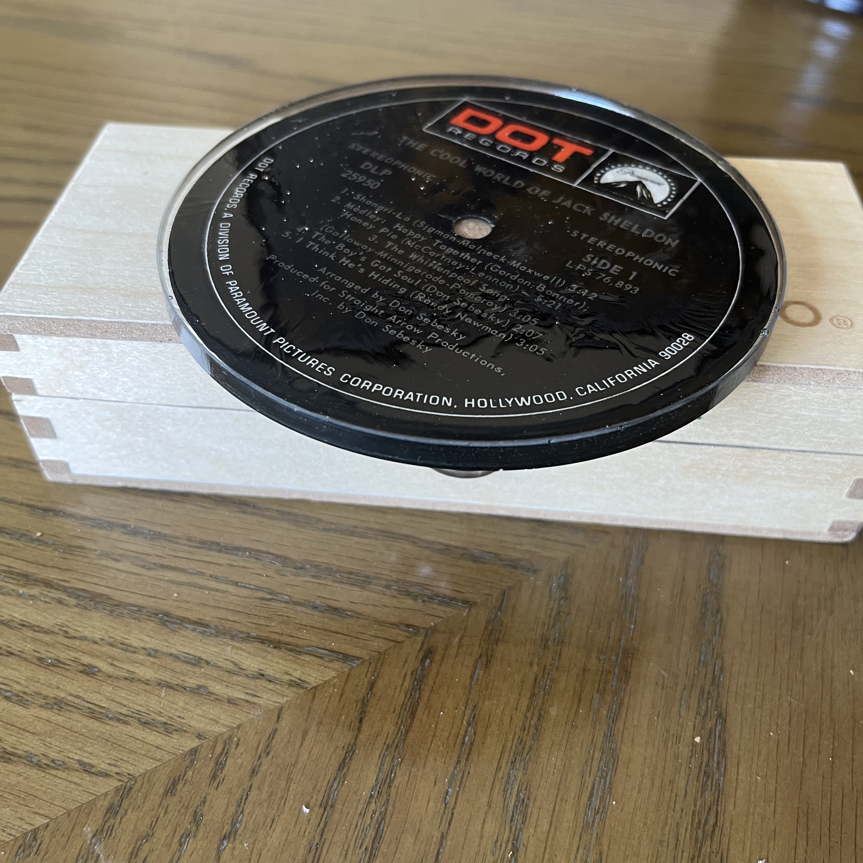 Handmade Vintage Vinyl Record Label Resin Coaster - Jack Sheldon — image 2