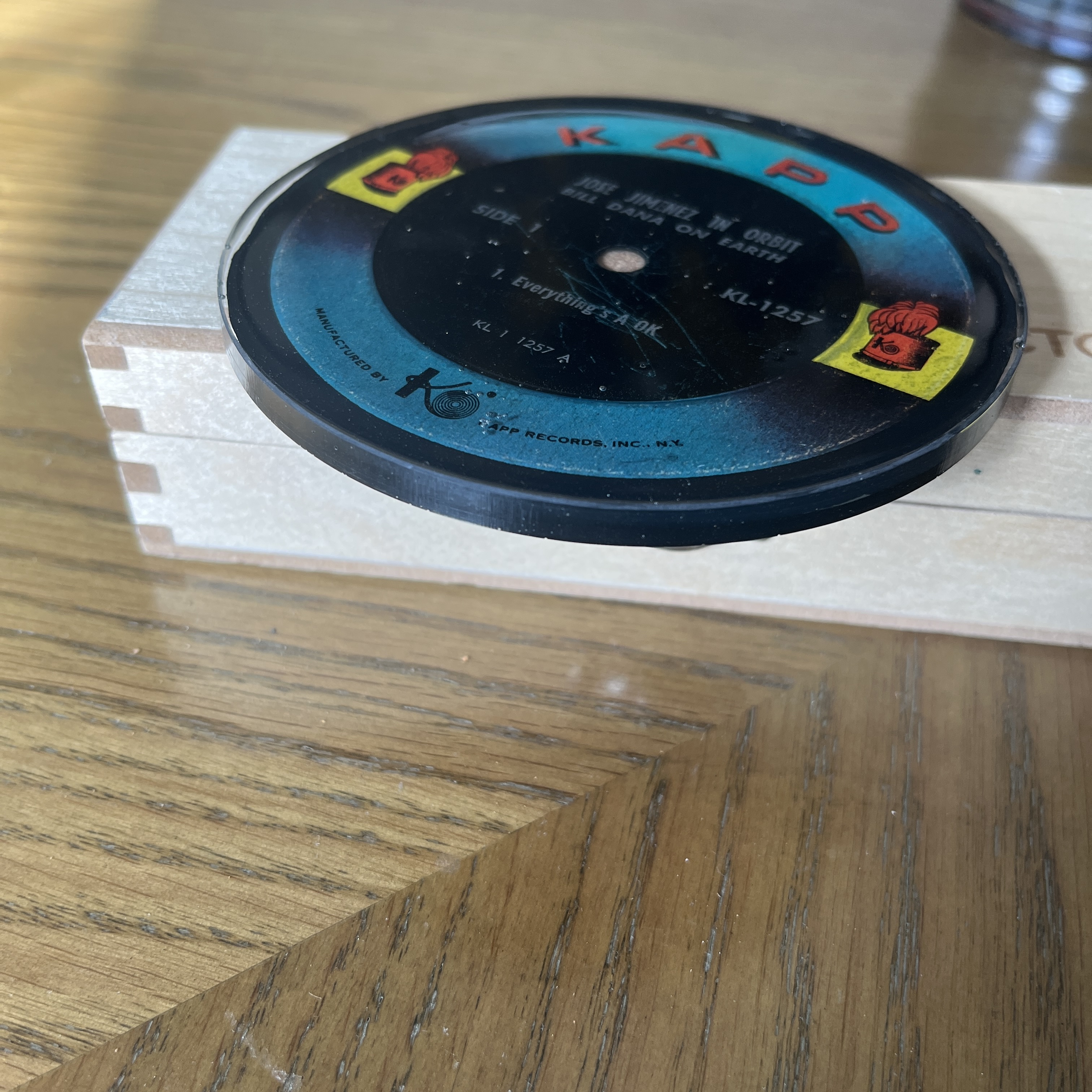 Handmade Vintage Vinyl Record Label Resin Coaster - Bill Dana — image 2