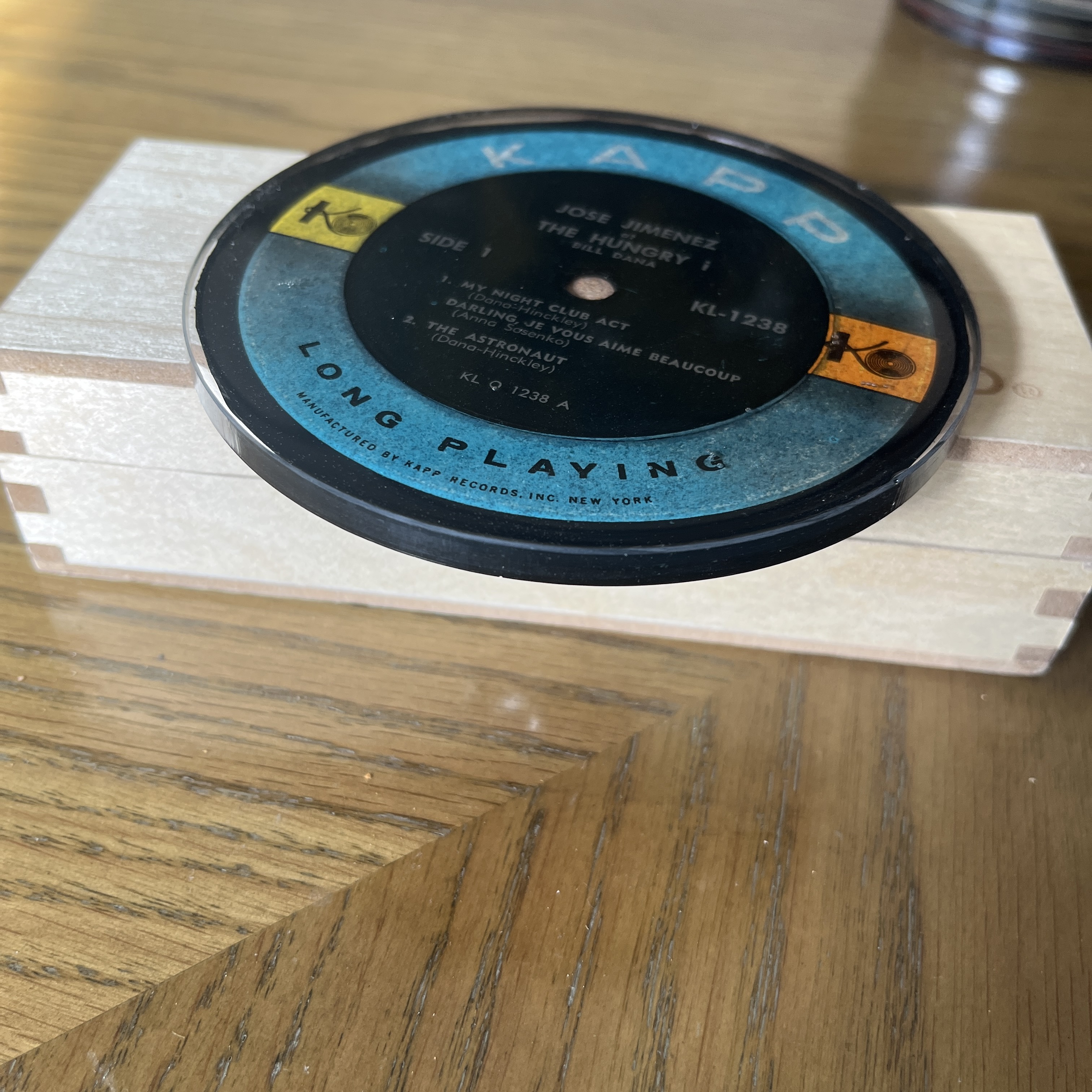 Handmade Vintage Vinyl Record Label Resin Coaster - Bill Dana (as Jose Jimenez) — image 2