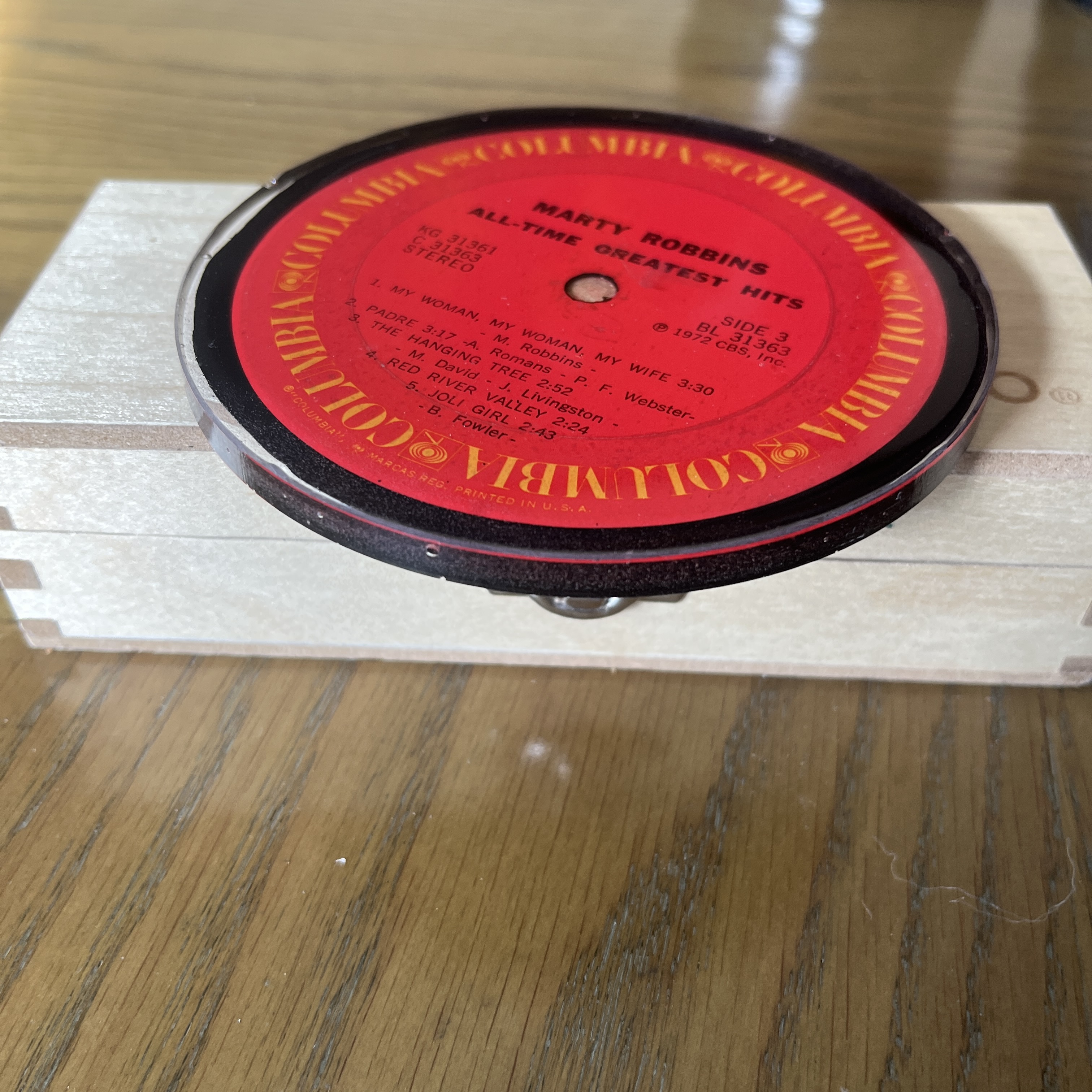 Handmade Vintage Vinyl Record Label Resin Coaster - All-Time Greatest Hits — image 2