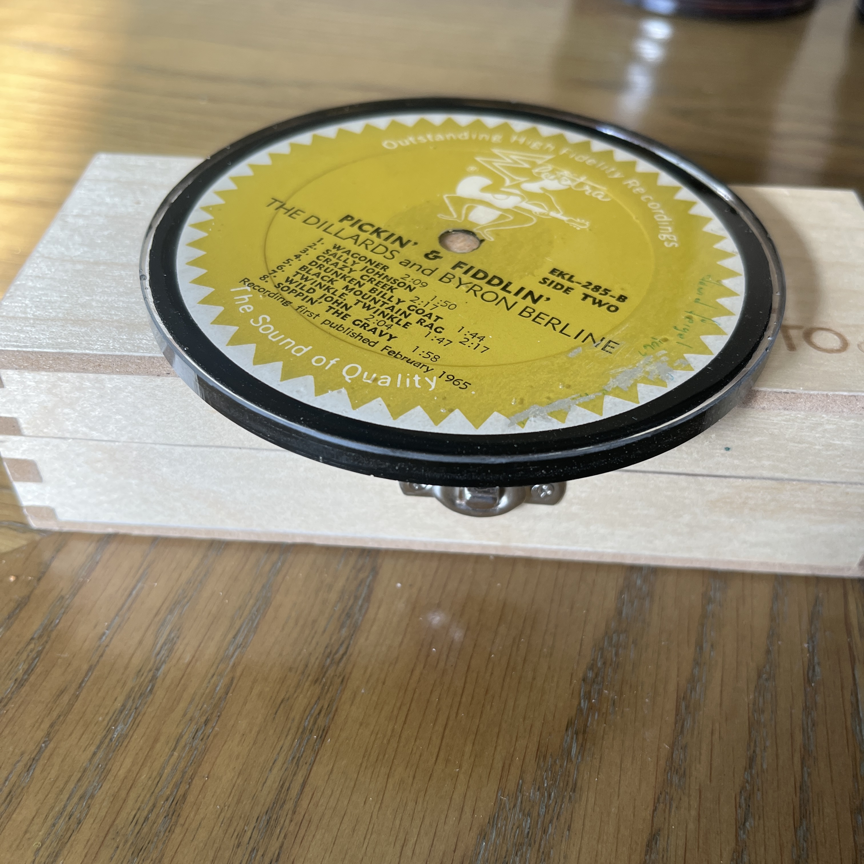 Handmade Vintage Vinyl Record Label Resin Coaster - Pickin' & Fiddlin' — image 2