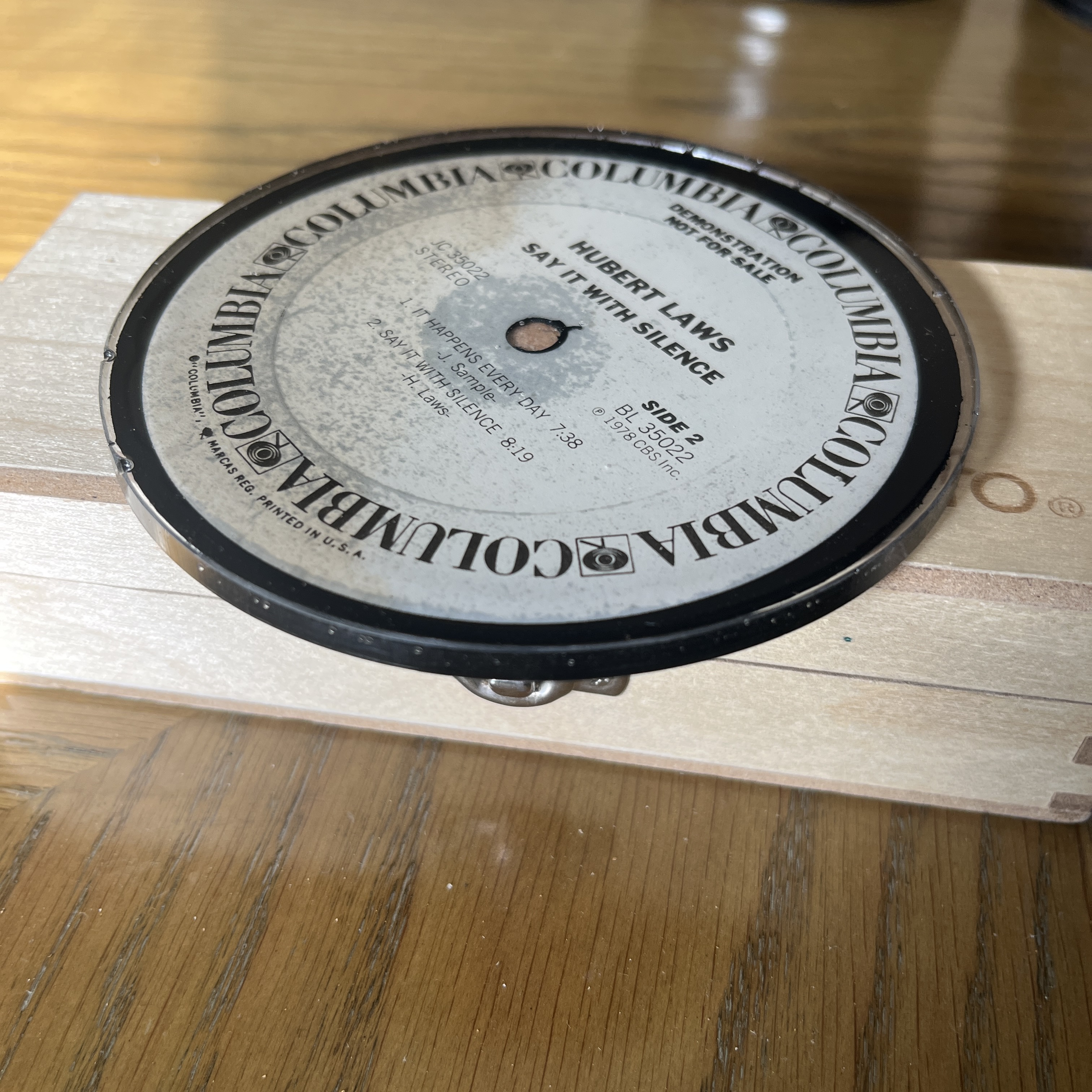 Handmade Vintage Vinyl Record Label Resin Coaster - Hubert Laws — image 2