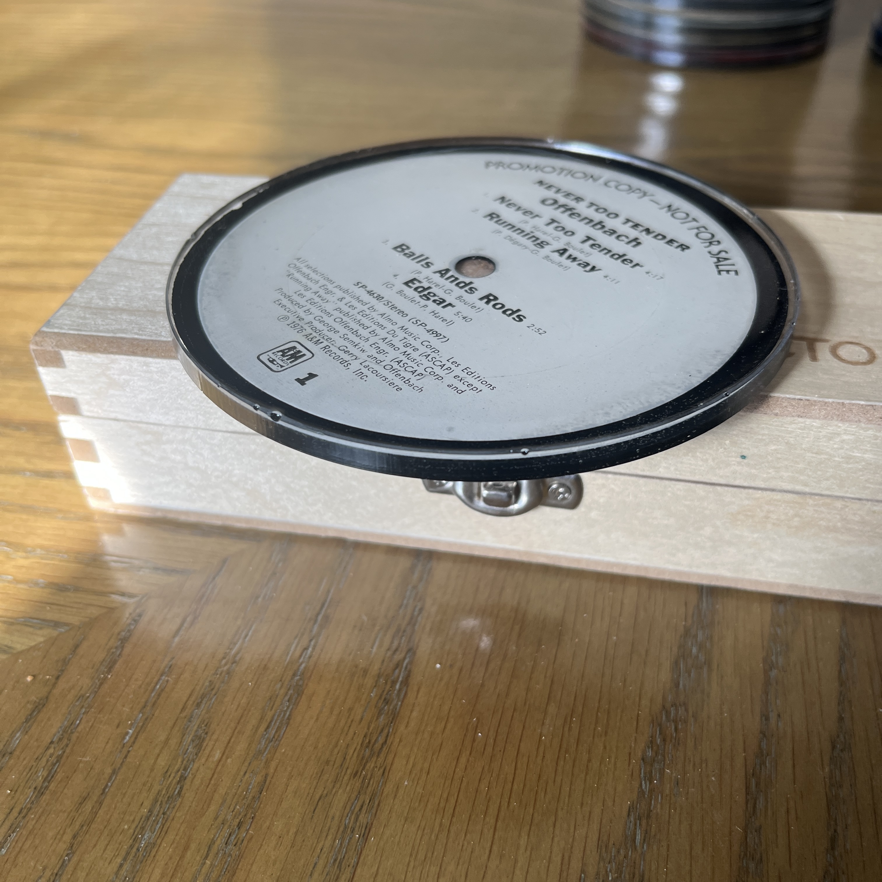 Handmade Vintage Vinyl Record Label Resin Coaster - Offenbach — image 2
