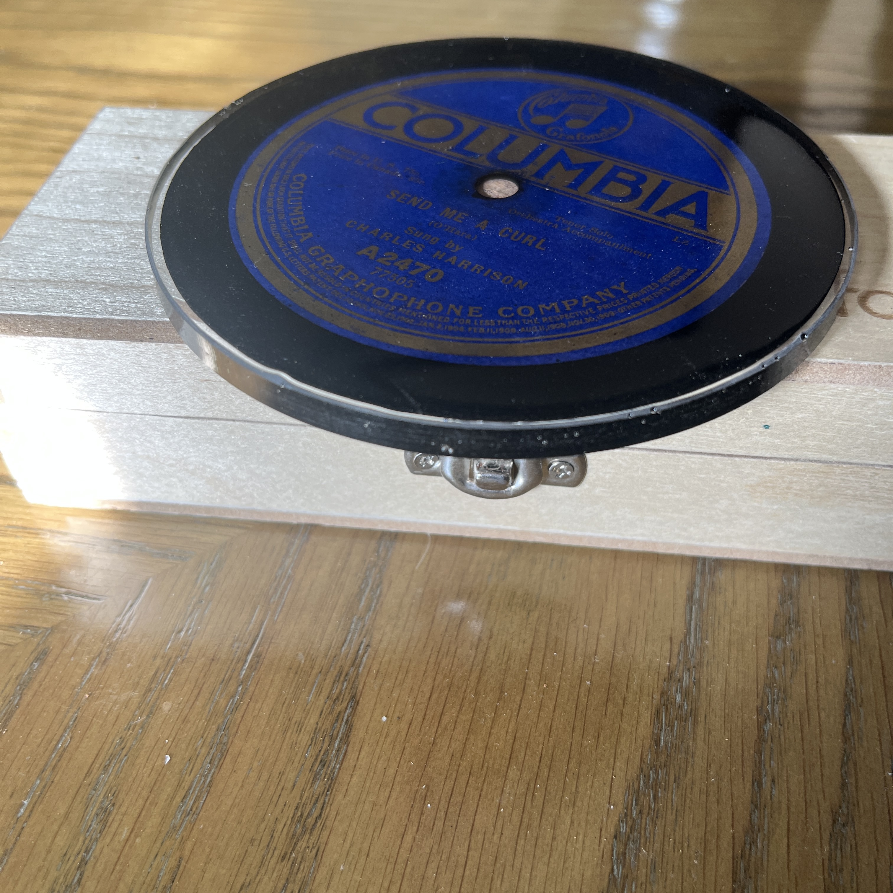 Handmade Vintage Vinyl Record Label Resin Coaster - Charles Harrison — image 2