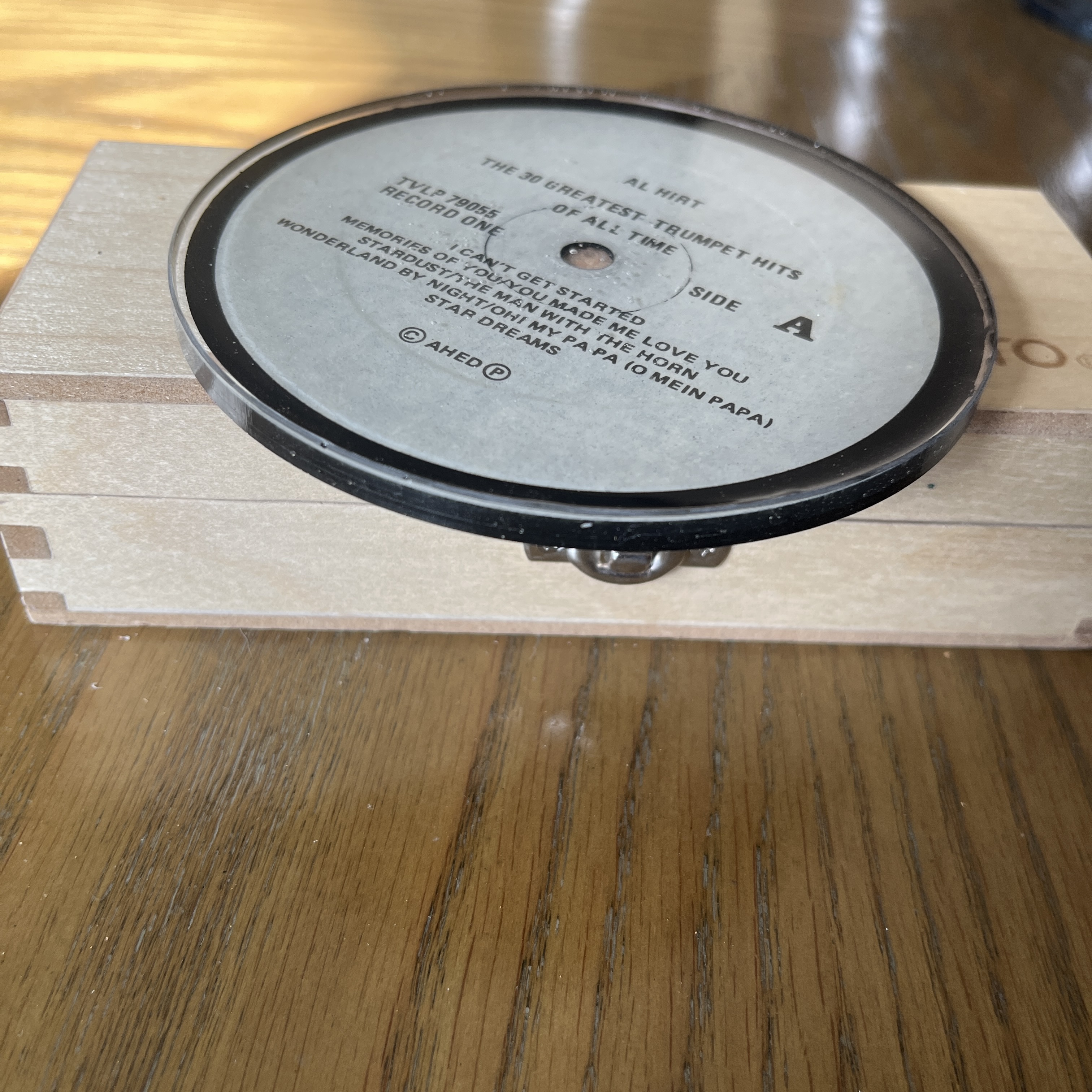 Handmade Vintage Vinyl Record Label Resin Coaster — image 2