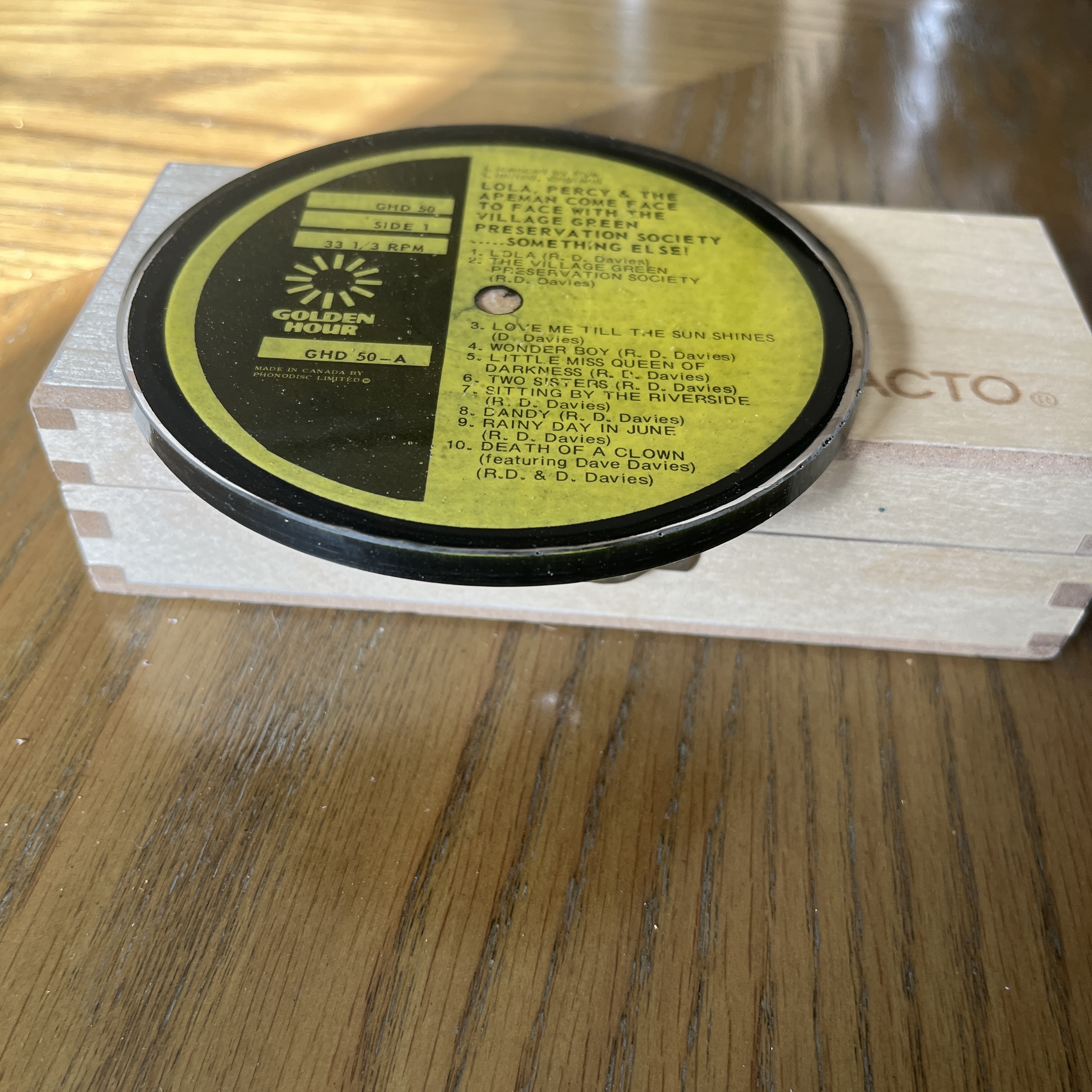 Handmade Vintage Vinyl Record Label Resin Coaster — image 2