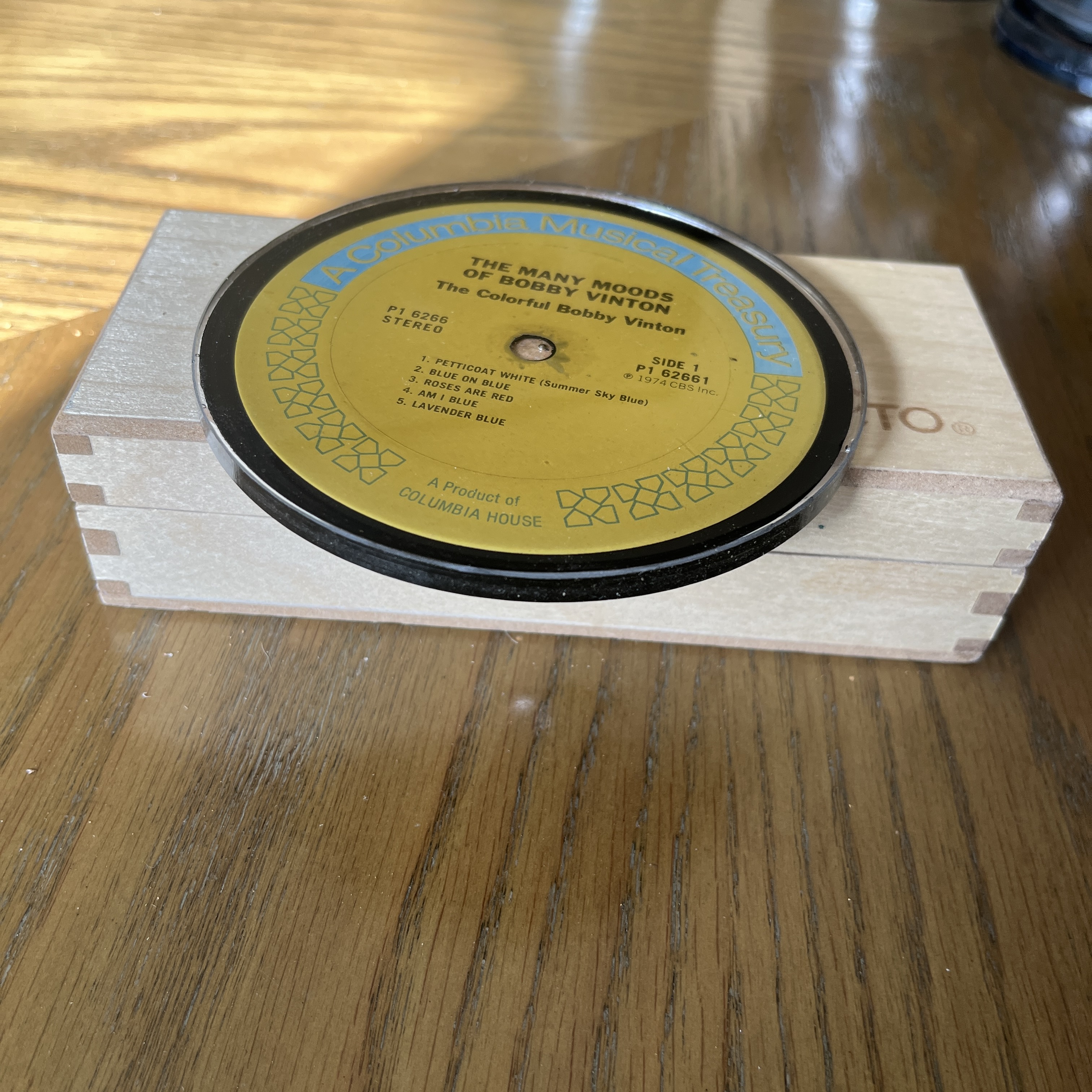 Handmade Vintage Vinyl Record Label Resin Coaster - Bobby Vinton — image 2