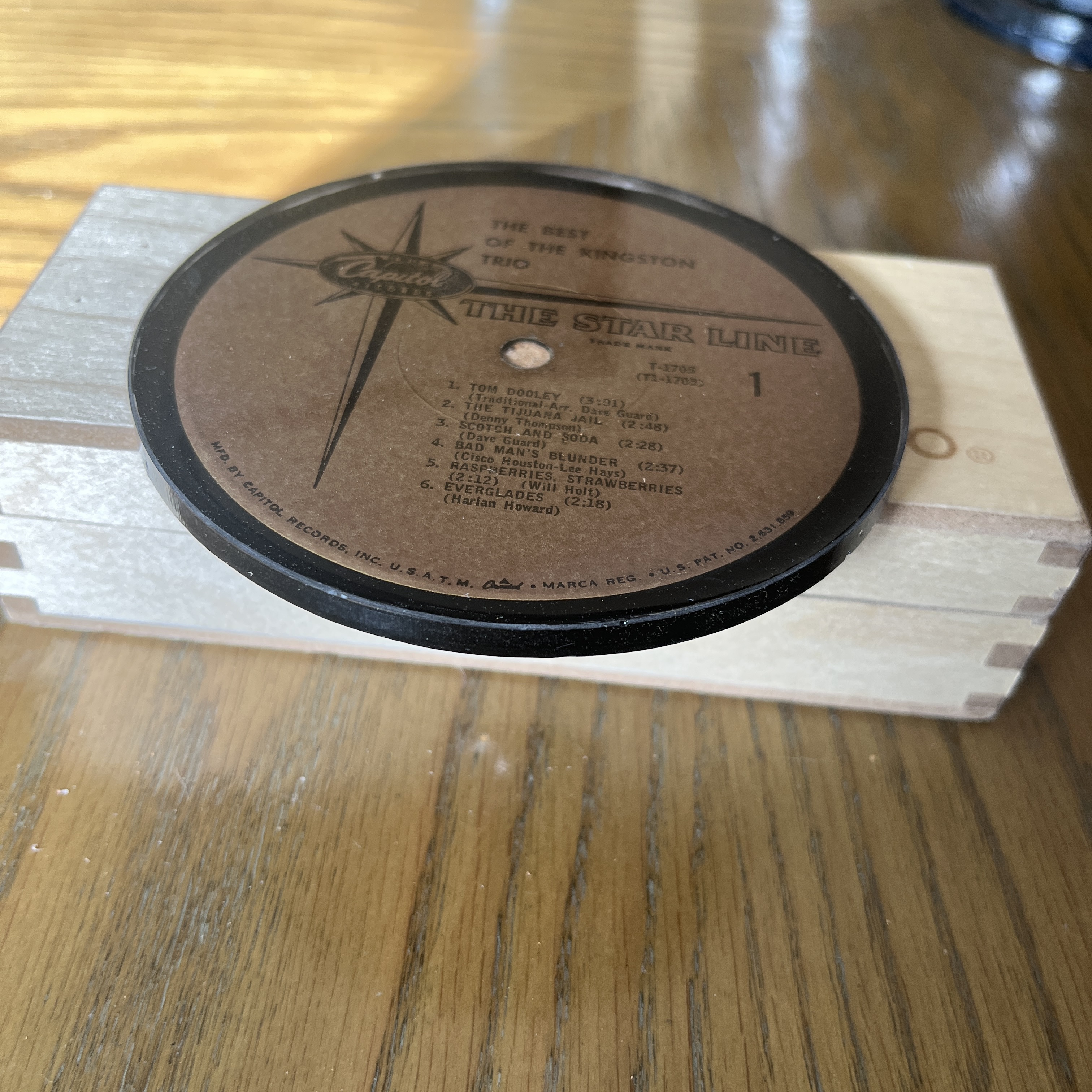 Handmade Vintage Vinyl Record Label Resin Coaster - The Kingston Trio — image 2