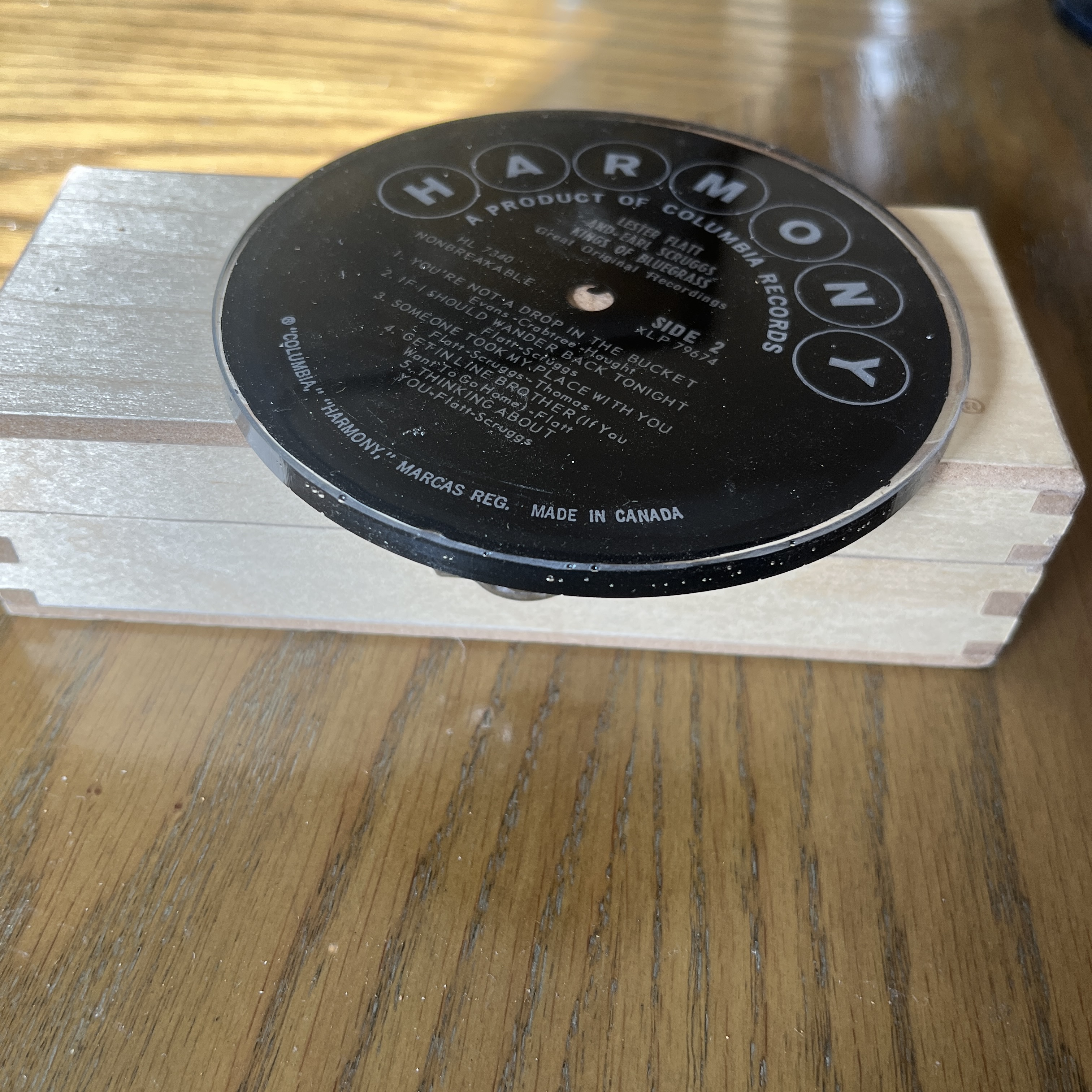 Handmade Vintage Vinyl Record Label Resin Coaster - Kings of Bluegrass — image 2